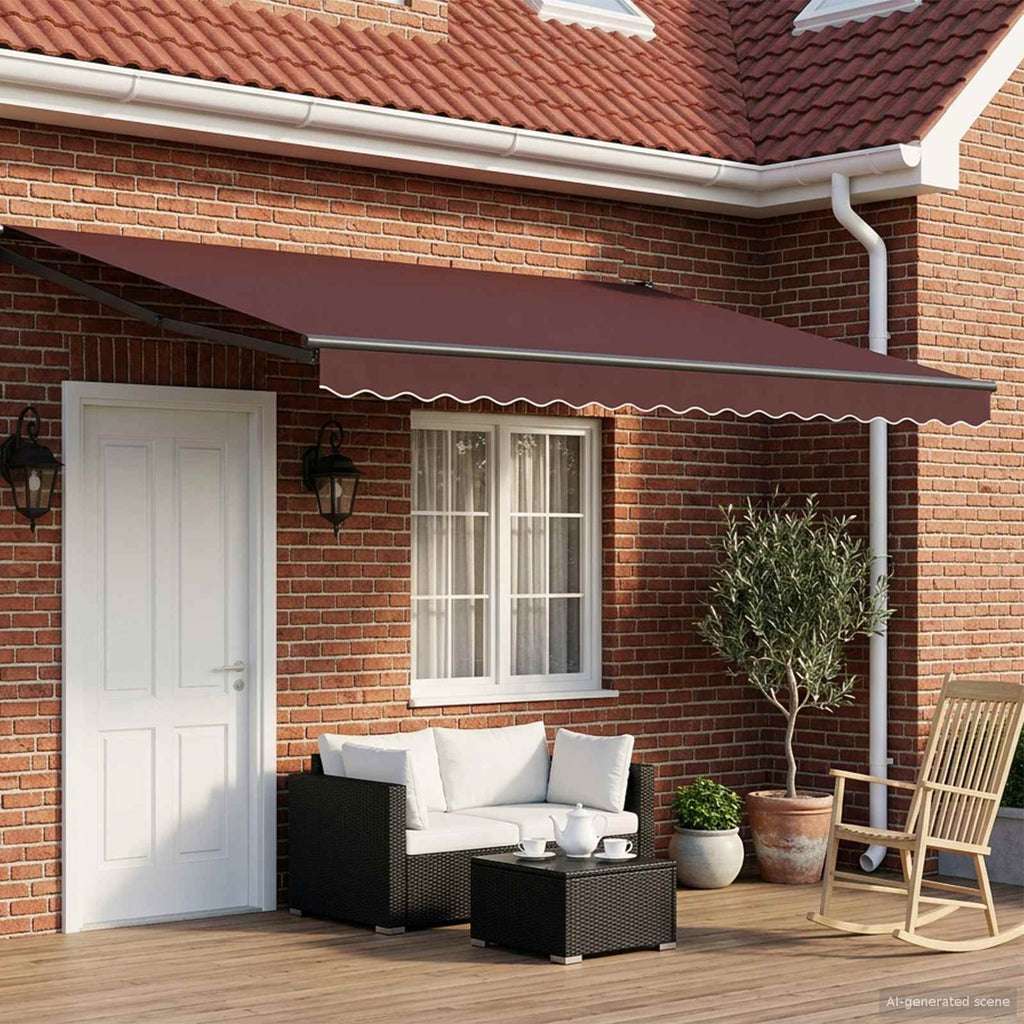 vidaXL Elektryczna Rozkładana Markiza Brązowy 4,5 × 3 m