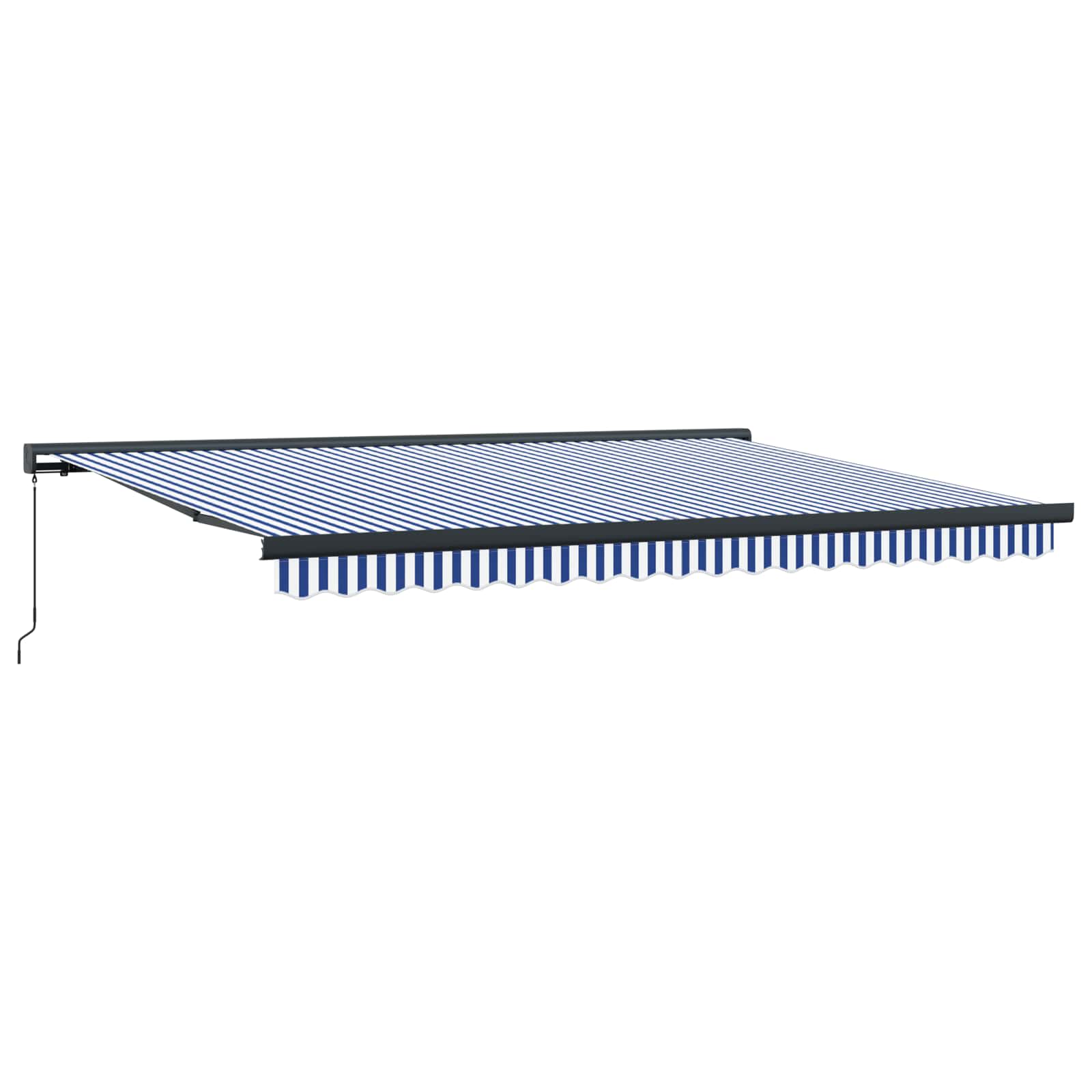 vidaXL Markiza zwijana Niebieski i biały 400 × 300 cm