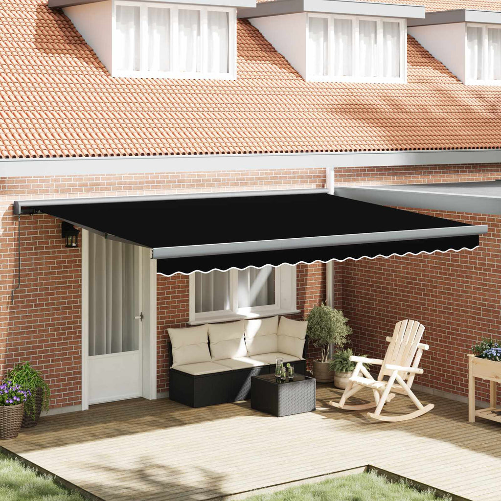 vidaXL Markiza zwijana Czarny 4 × 3 m Canvas i Aluminium