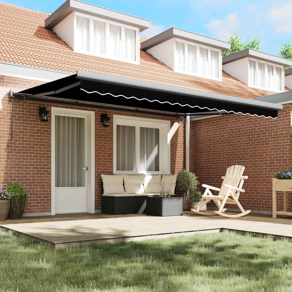 vidaXL Markiza zwijana Czarny 4 × 3 m Canvas i Aluminium