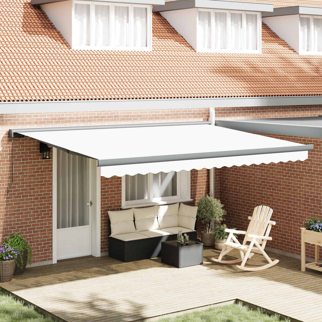 vidaXL Markiza zwijana Biały 4 × 3 m Canvas i Aluminium