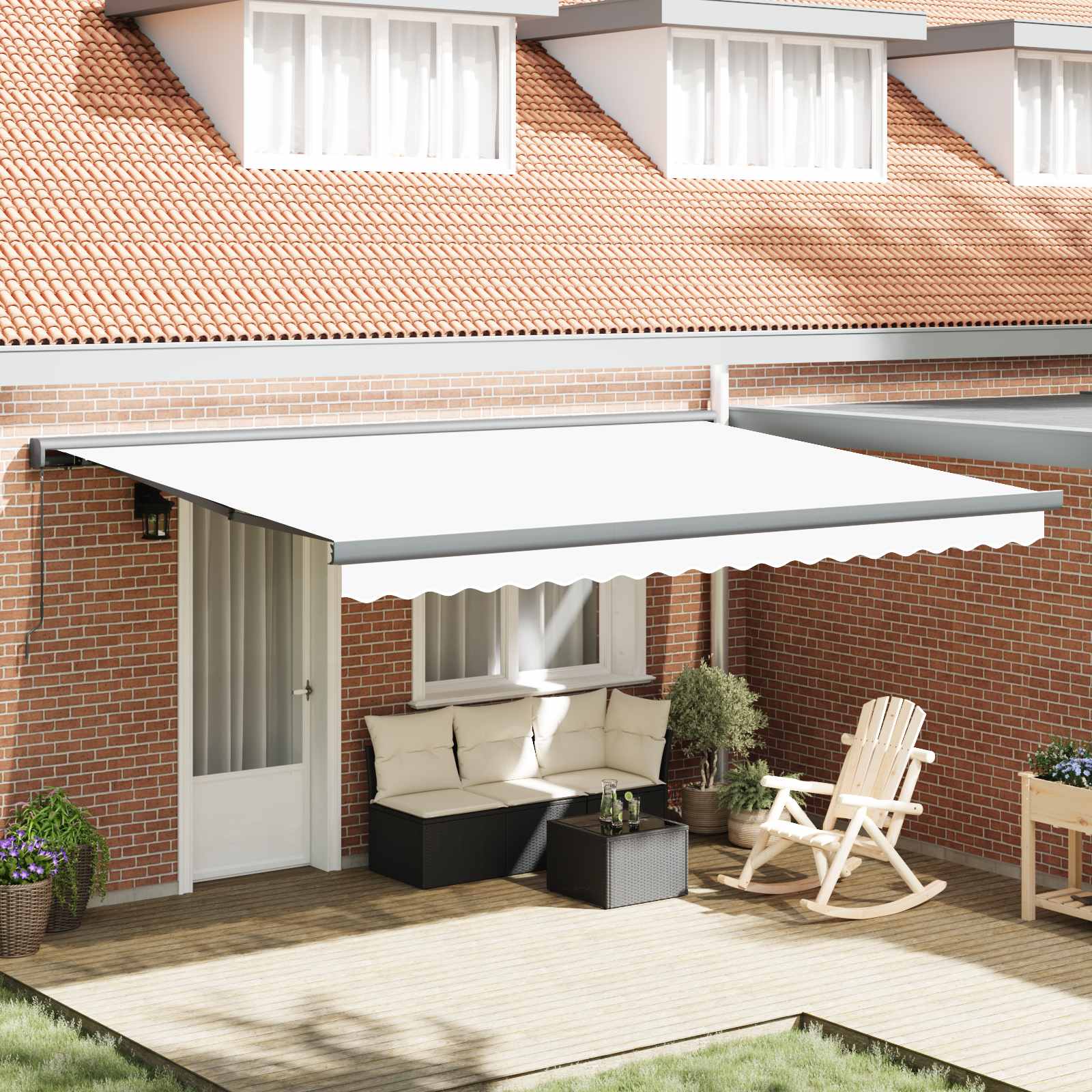 vidaXL Markiza zwijana Biały 4 × 3 m Canvas i Aluminium