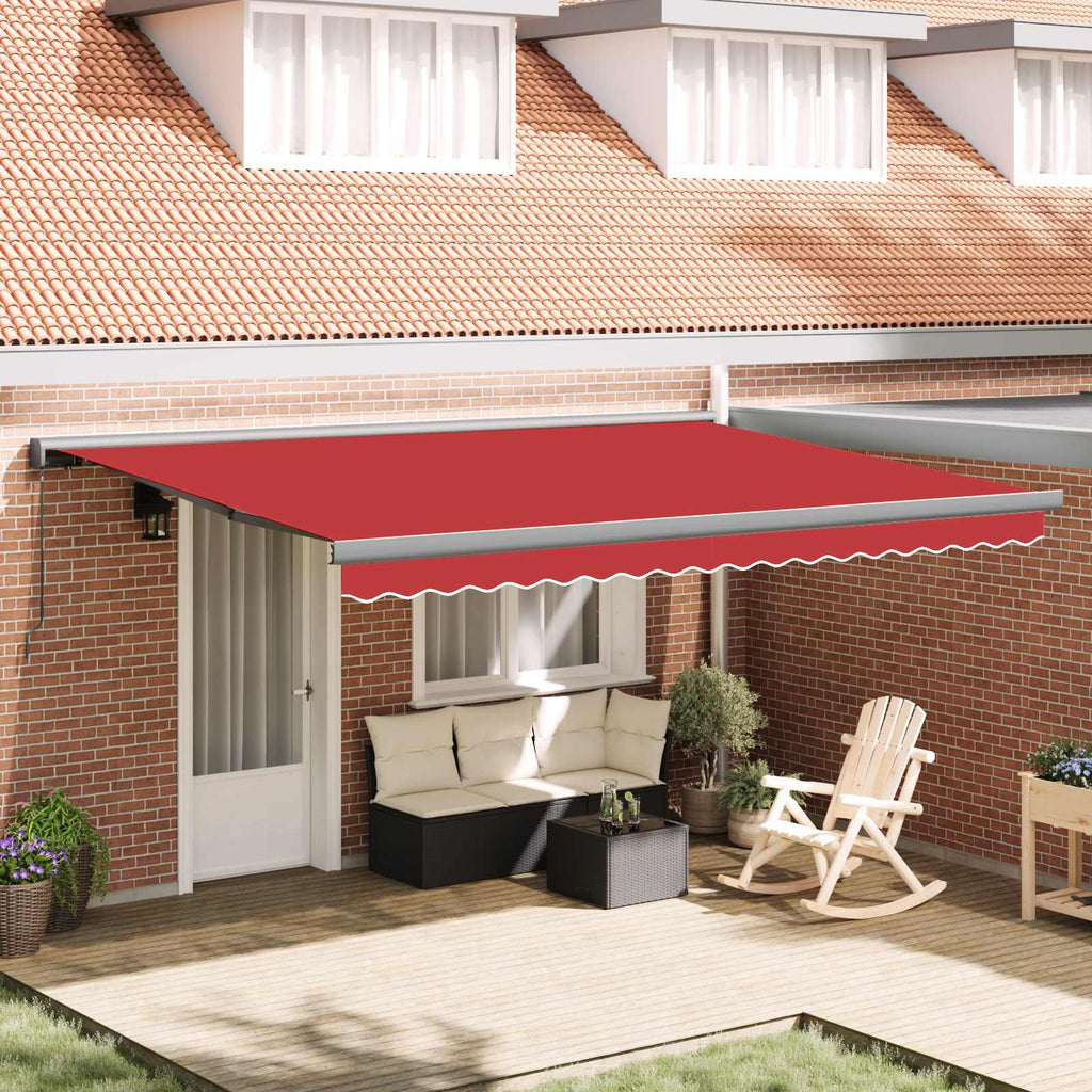 vidaXL Markiza zwijana Czerwony 4 × 3 m Canvas i Aluminium