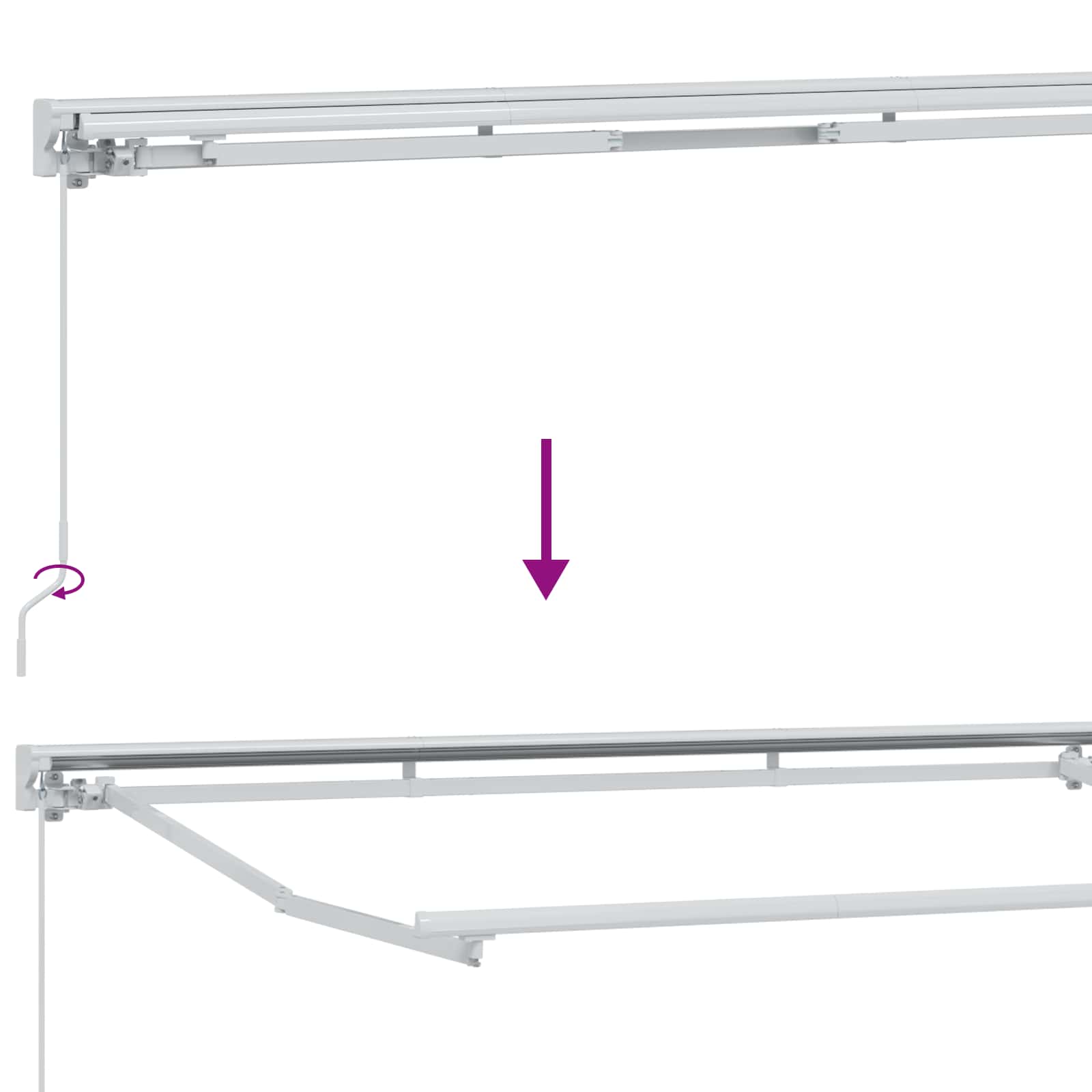 vidaXL Ręczny ramowy zewnętrzny markizowy z LED 3 x 2 m