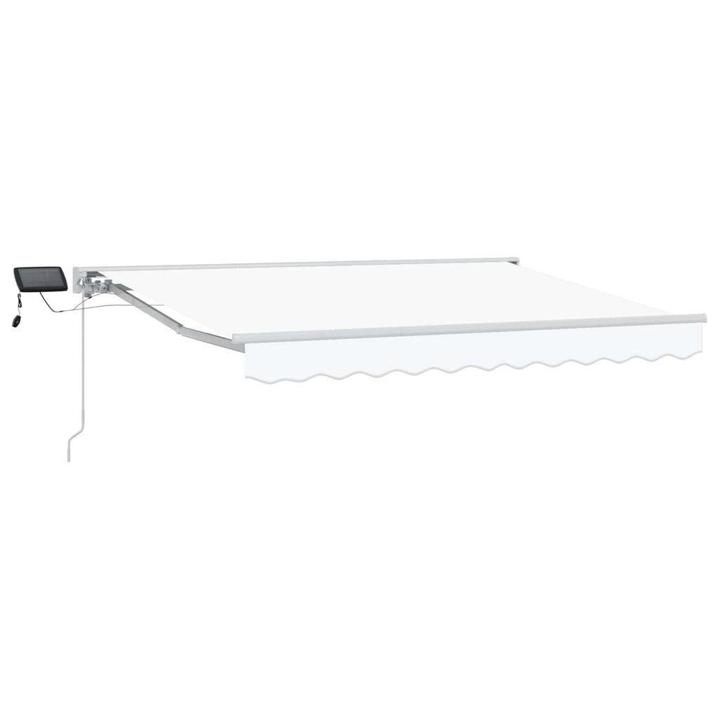 vidaXL Ręczny ramowy zewnętrzny markizowy z LED Biały 3,5 x 2,5 m