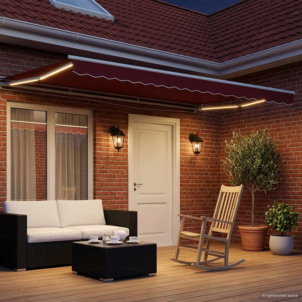 vidaXL Ręczny ramowy zewnętrzny markizowy z LED 4 × 3 m