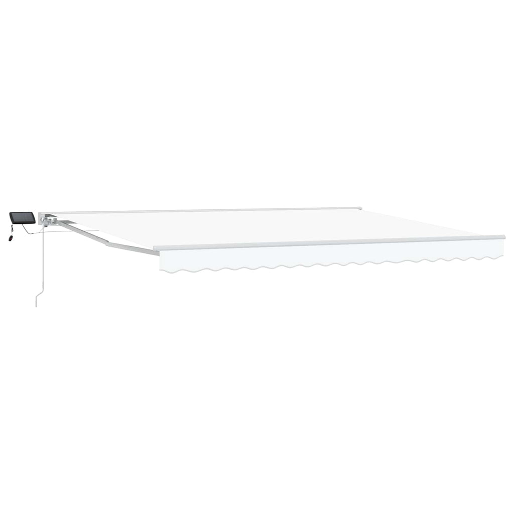 vidaXL Ręczny ramowy zewnętrzny markizowy z LED Biały 4 × 3,5 m