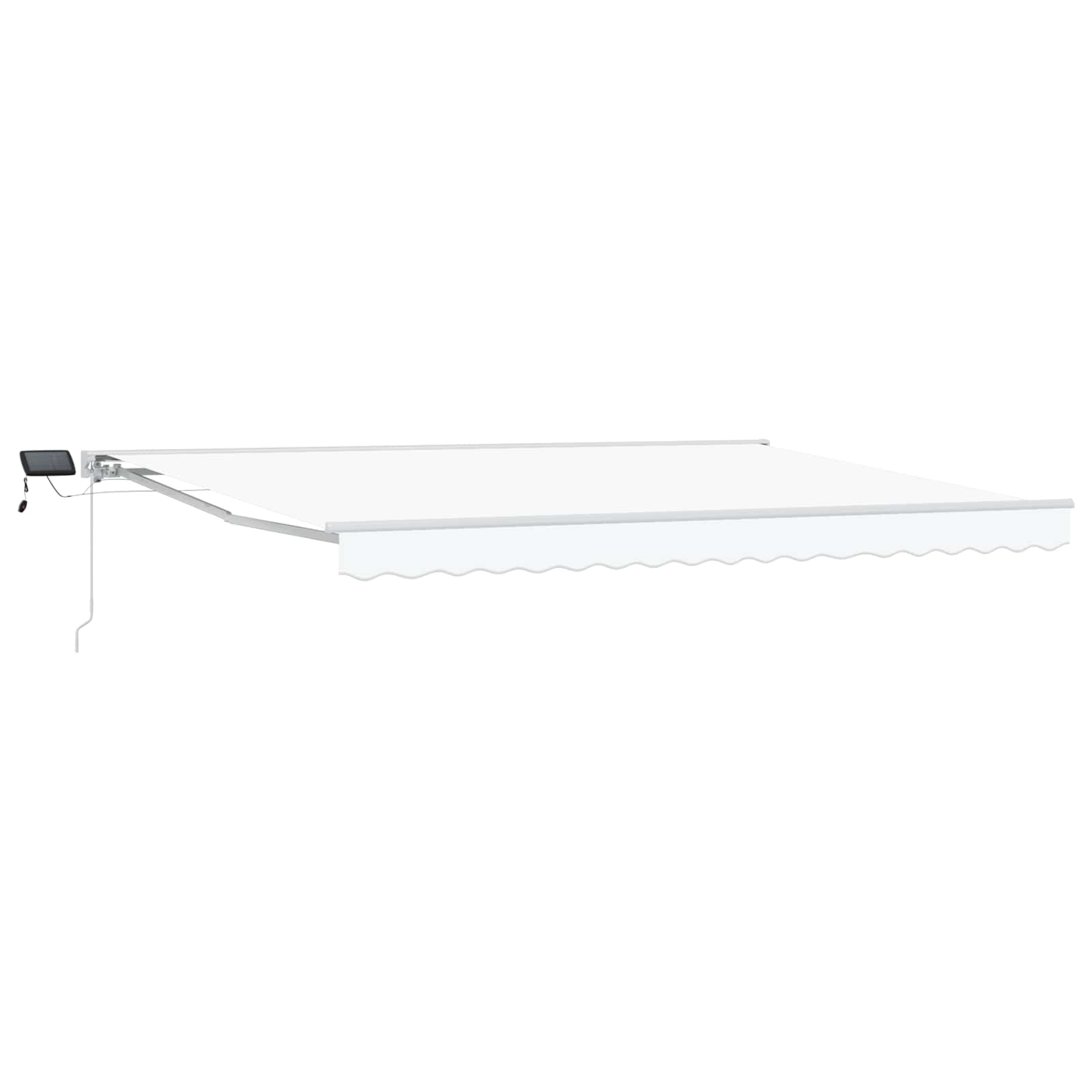 vidaXL Ręczny ramowy zewnętrzny markizowy z LED Biały 4 × 3,5 m