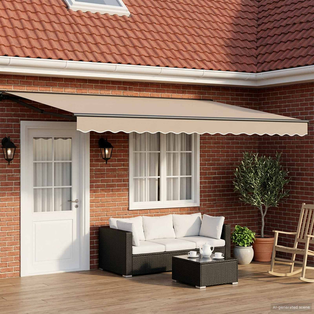 vidaXL Ręczny ramowy zewnętrzny markizowy z LED 4,5 × 3 m