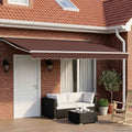vidaXL Elektryczna Rozkładana Markiza Brązowy i biały 4,5 × 3,5 m