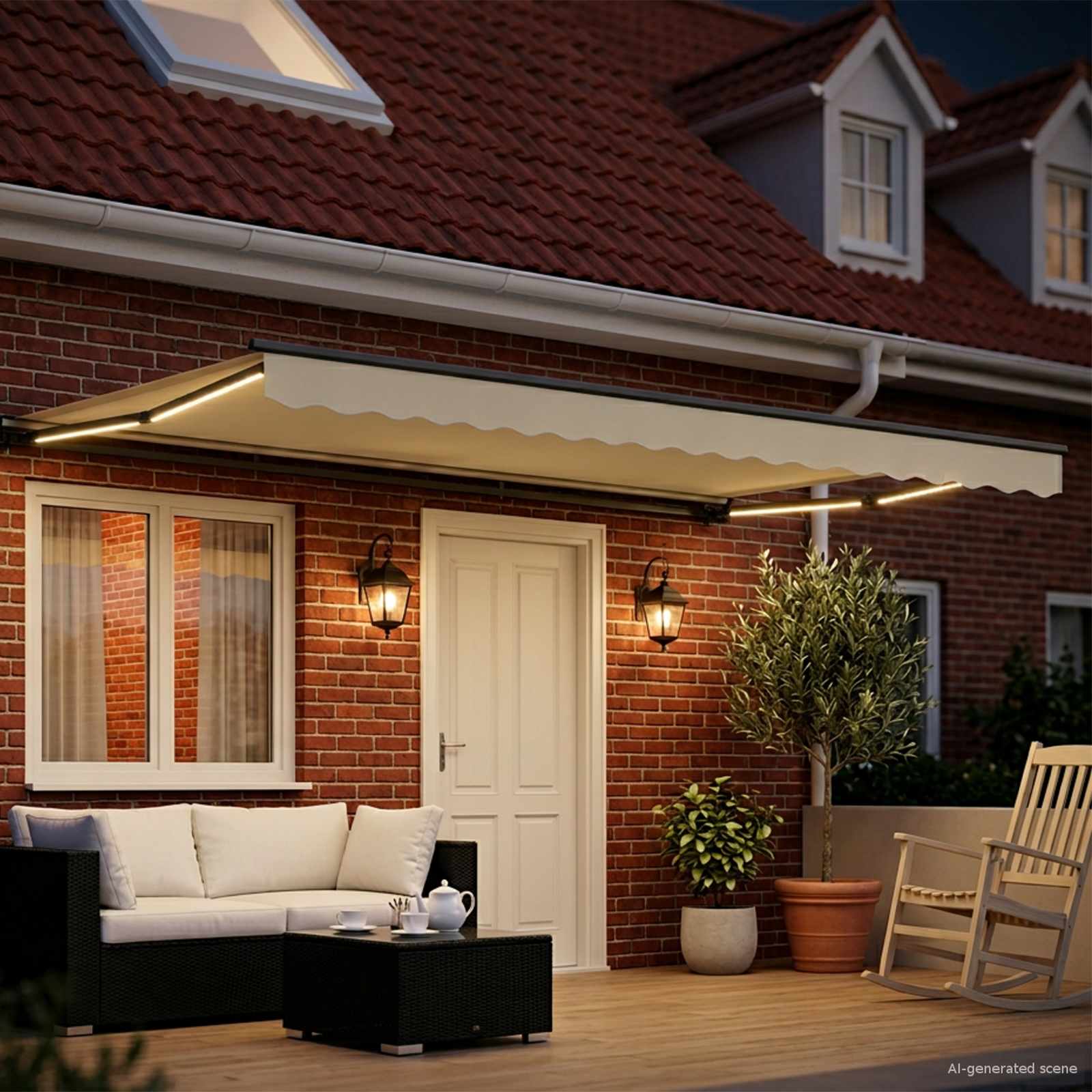 vidaXL Elektryczna Rozkładana Markiza Kremowy i antracytowy 5 x 3 m