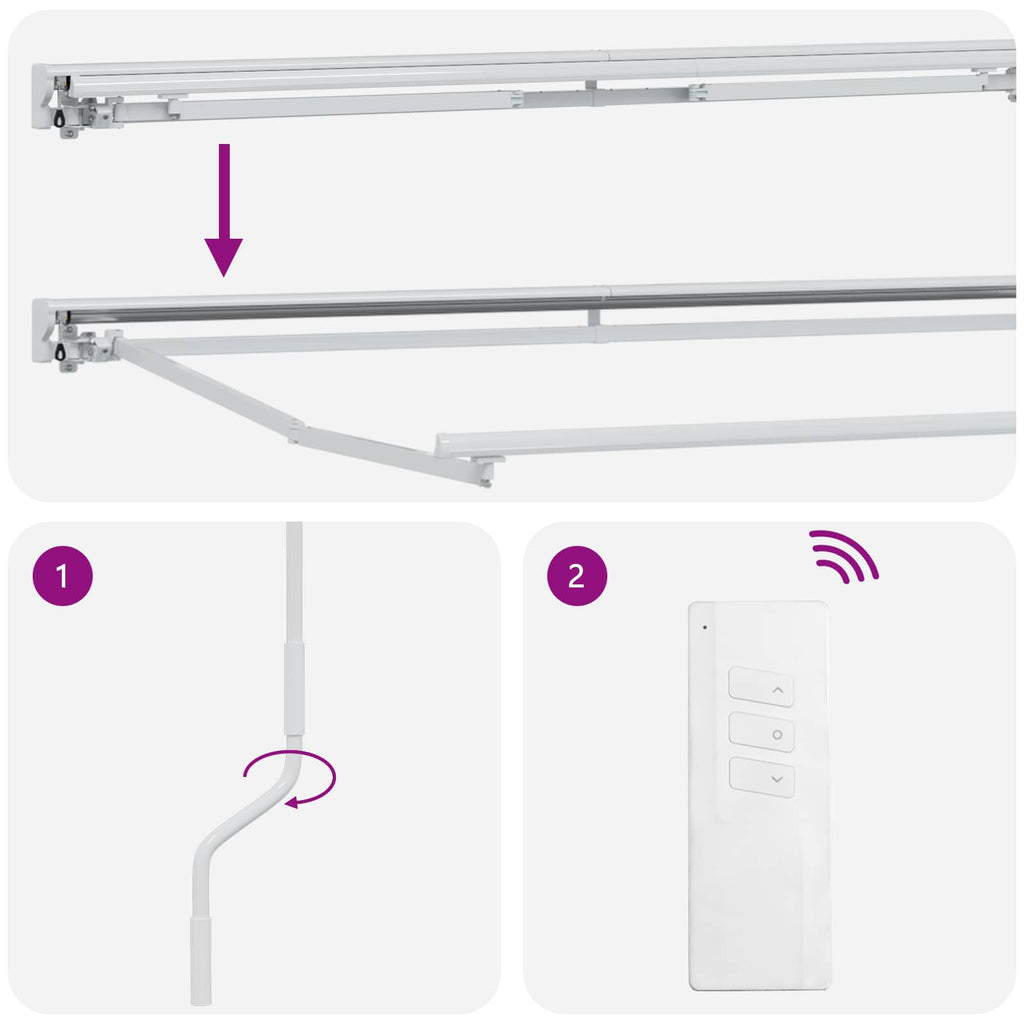 vidaXL Elektryczna Rozkładana Markiza Beżowy i biały 2,5 x 2 m