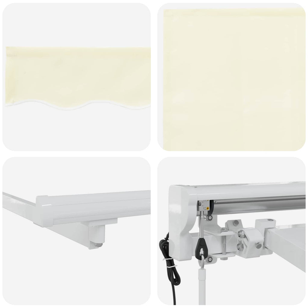 vidaXL Elektryczna Rozkładana Markiza Kremowy i Biały 3 x 2 m