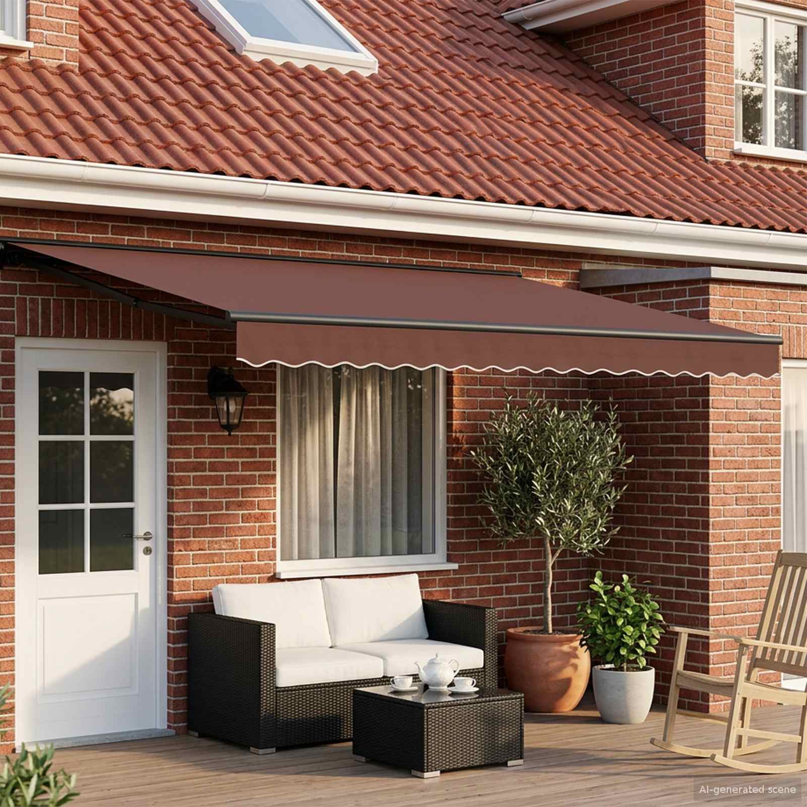 vidaXL Elektryczna Rozkładana Markiza Brązowy i antracyt 4,5 × 3 m