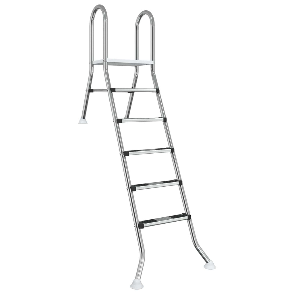 vidaXL Drabinka do basenu częściowo wkopanego 222 x 128 cm 5-stopniowy