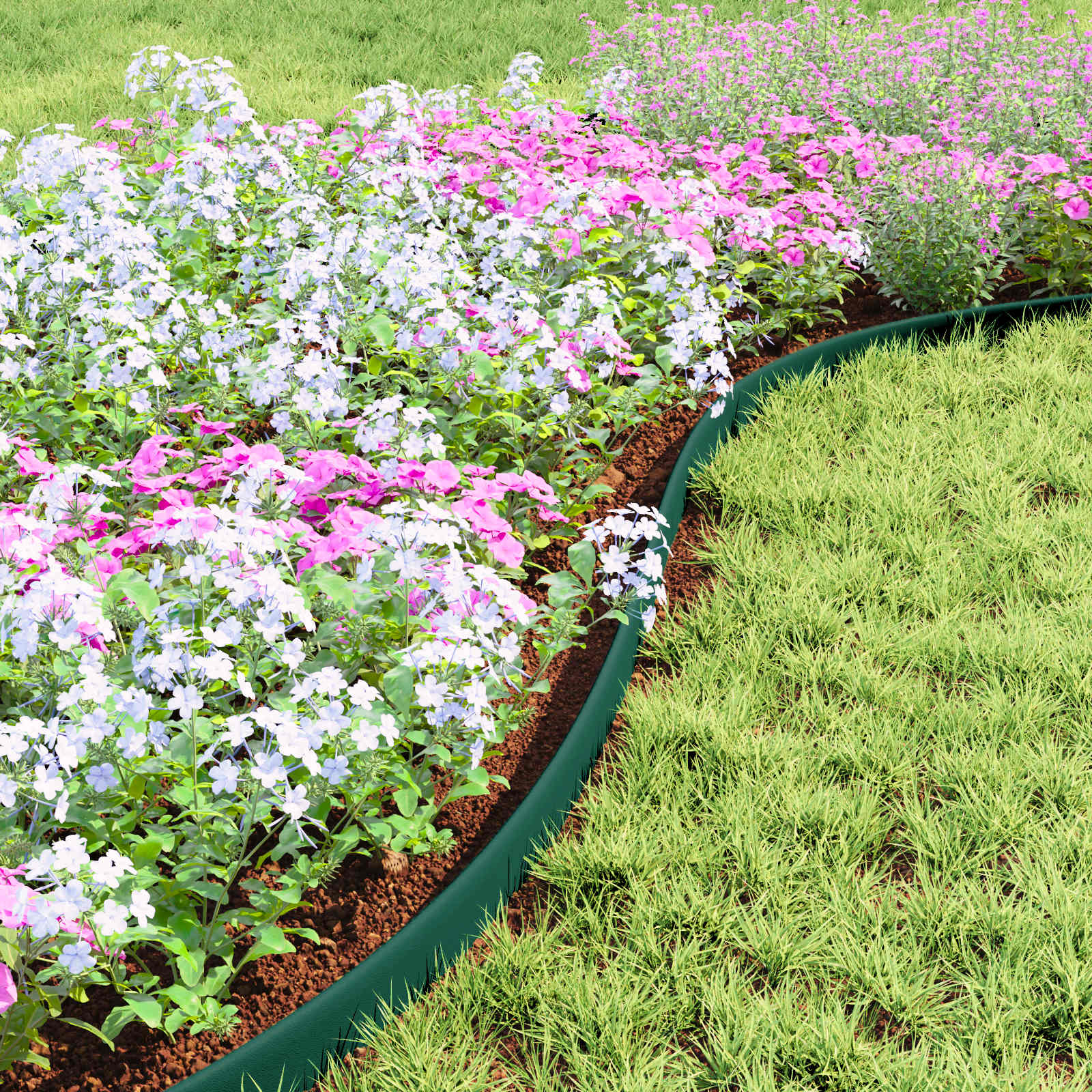 vidaXL Obrzeża trawnikowe Zielony 3000 x 4 x 5 cm