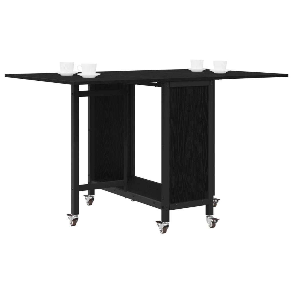 vidaXL Składany stół jadalny z kółkami 130 x 80 x 76,5 cm