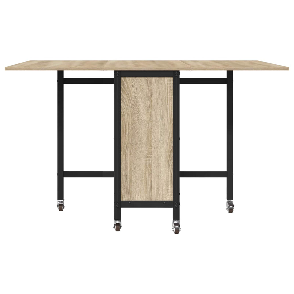 vidaXL Składany stół jadalny z kółkami 130 x 80 x 76,5 cm stal PB