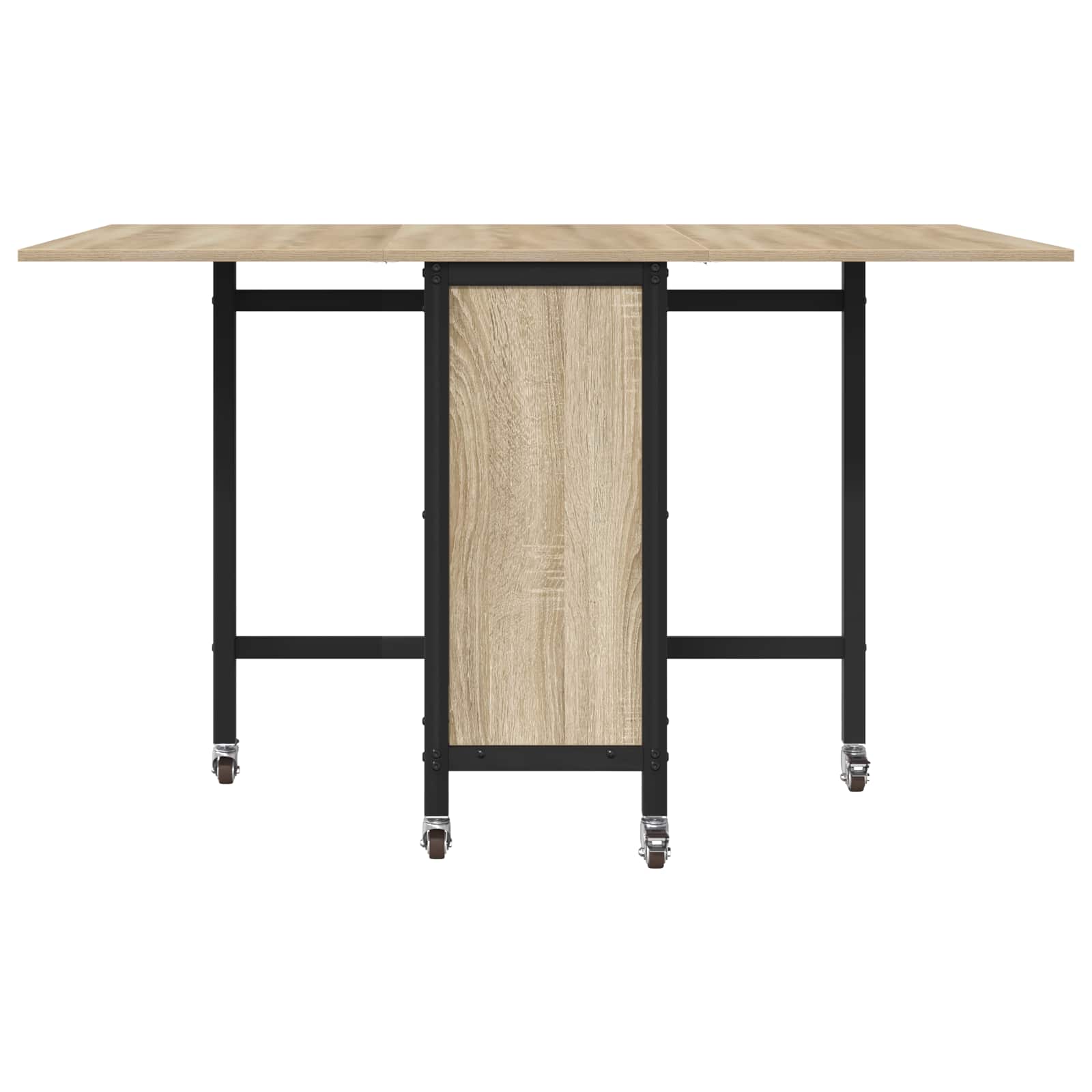 vidaXL Składany stół jadalny z kółkami 130 x 80 x 76,5 cm stal PB