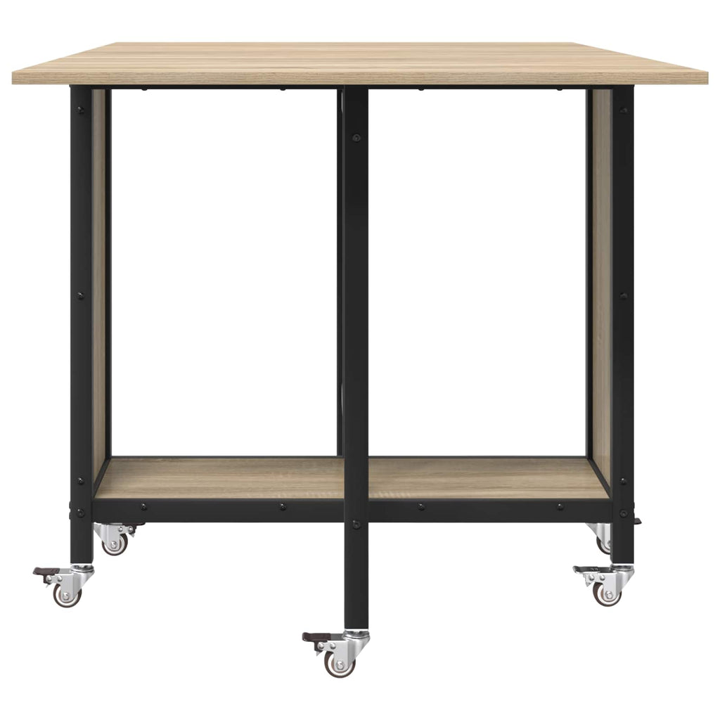 vidaXL Składany stół jadalny z kółkami 130 x 80 x 76,5 cm stal PB