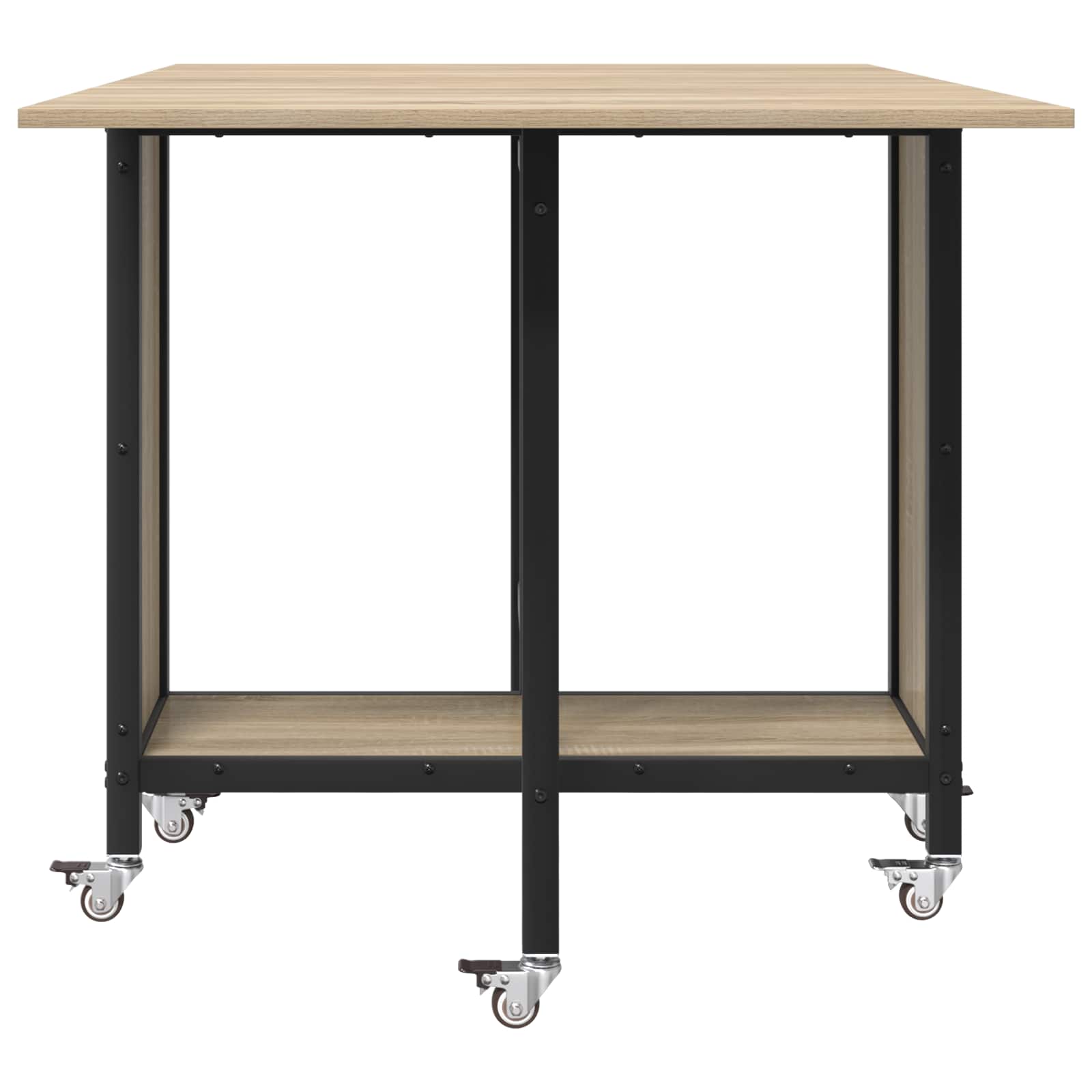 vidaXL Składany stół jadalny z kółkami 130 x 80 x 76,5 cm stal PB