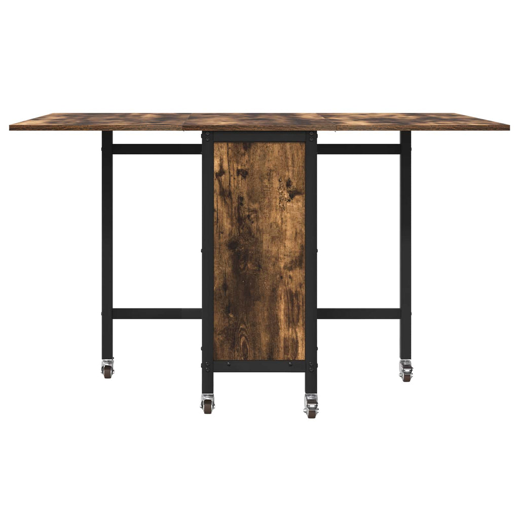vidaXL Składany stół jadalny z kółkami 130 x 80 x 76,5 cm stal PB