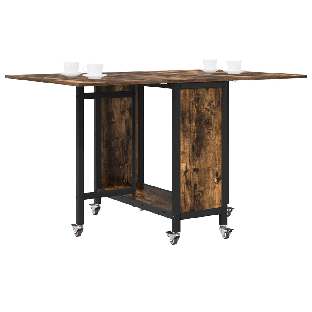 vidaXL Składany stół jadalny z kółkami 130 x 80 x 76,5 cm stal PB