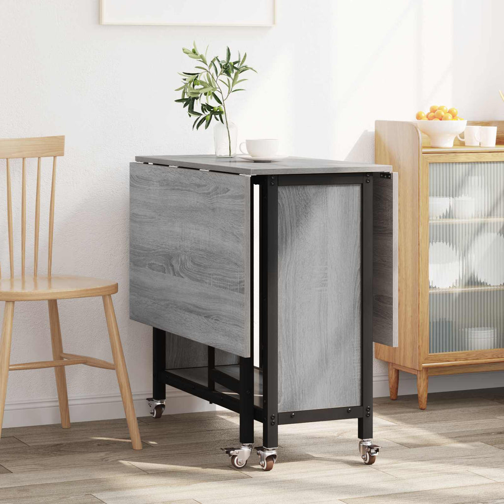 vidaXL Składany stół jadalny z kółkami 130 x 80 x 76,5 cm stal PB