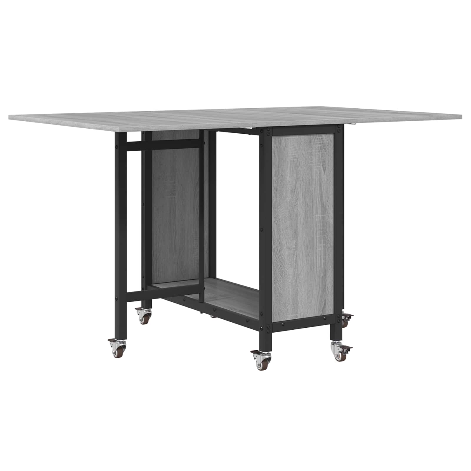 vidaXL Składany stół jadalny z kółkami 130 x 80 x 76,5 cm stal PB