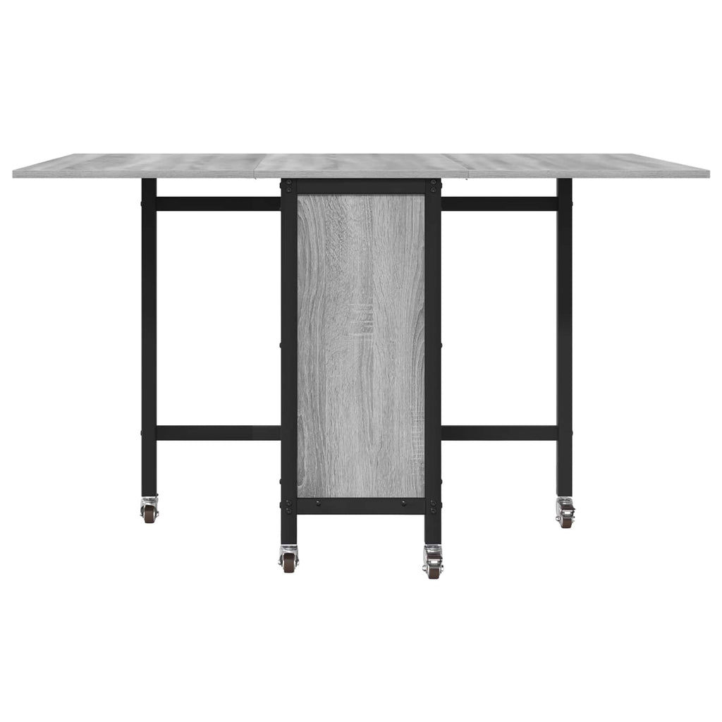 vidaXL Składany stół jadalny z kółkami 130 x 80 x 76,5 cm stal PB