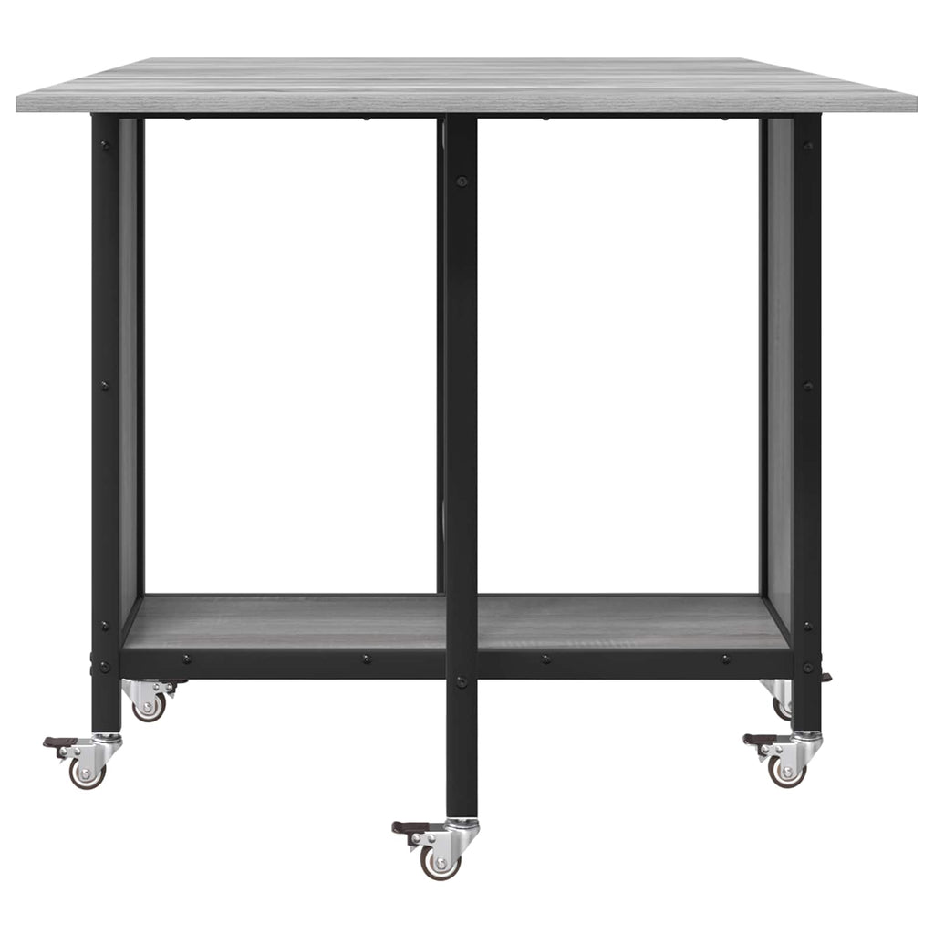 vidaXL Składany stół jadalny z kółkami 130 x 80 x 76,5 cm stal PB