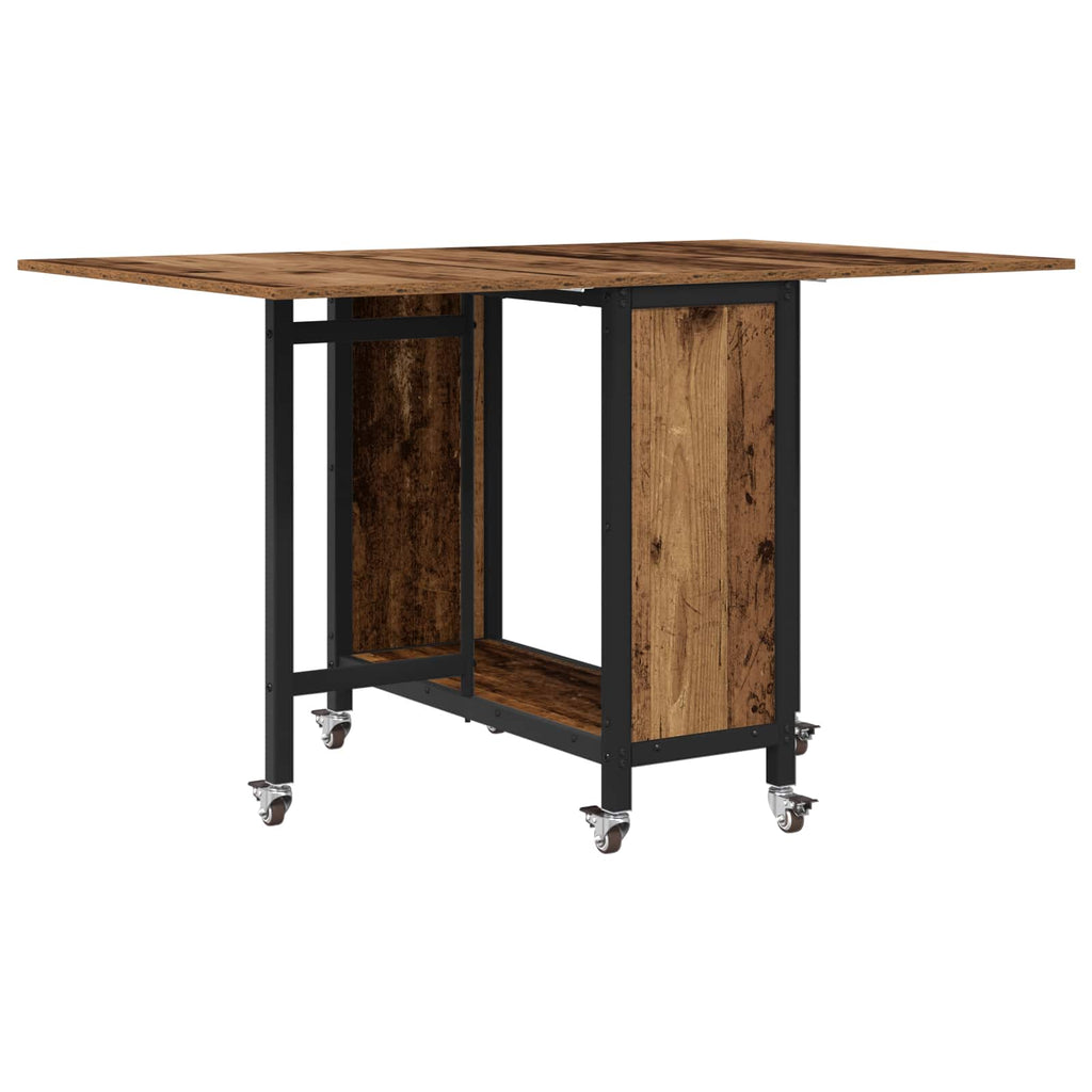 vidaXL Składany stół jadalny z kółkami 130 x 80 x 76,5 cm stal PB