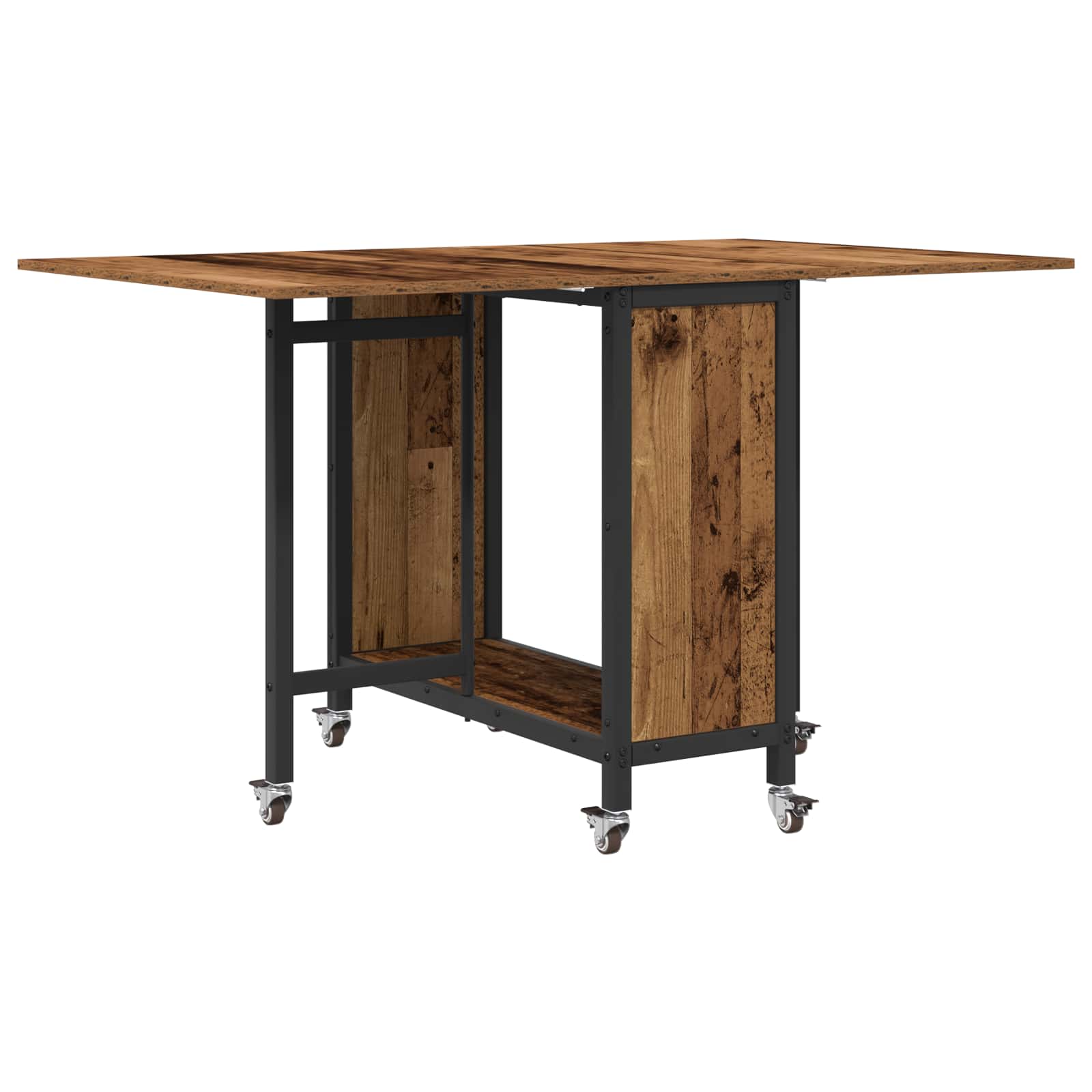 vidaXL Składany stół jadalny z kółkami 130 x 80 x 76,5 cm stal PB