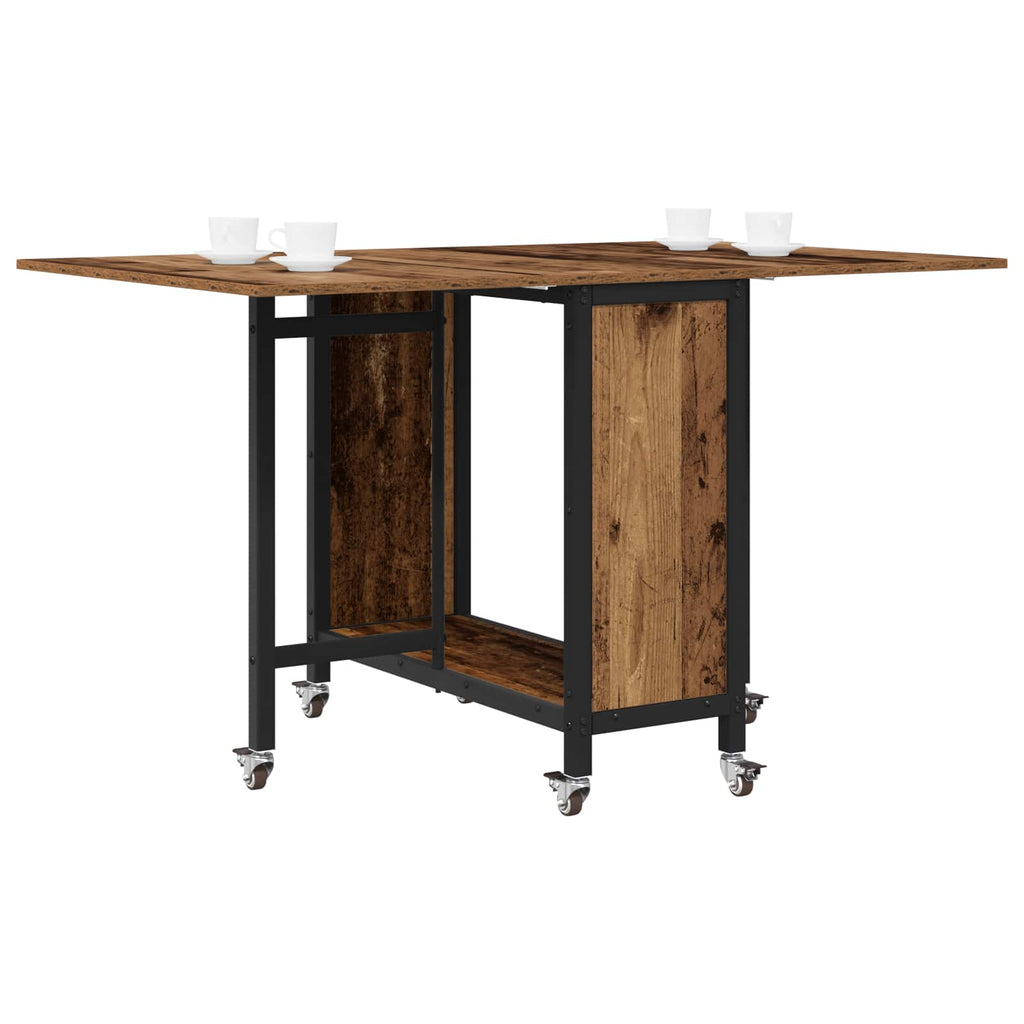 vidaXL Składany stół jadalny z kółkami 130 x 80 x 76,5 cm stal PB