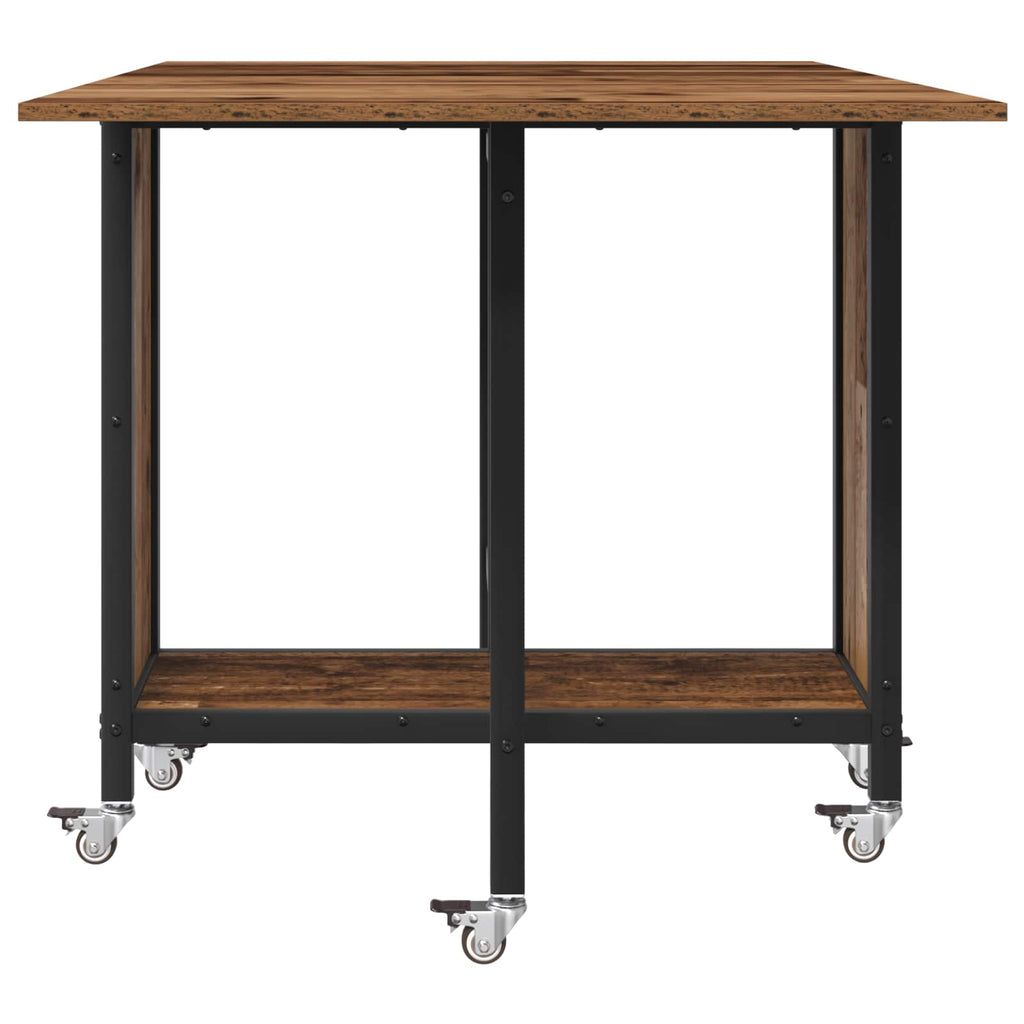 vidaXL Składany stół jadalny z kółkami 130 x 80 x 76,5 cm stal PB
