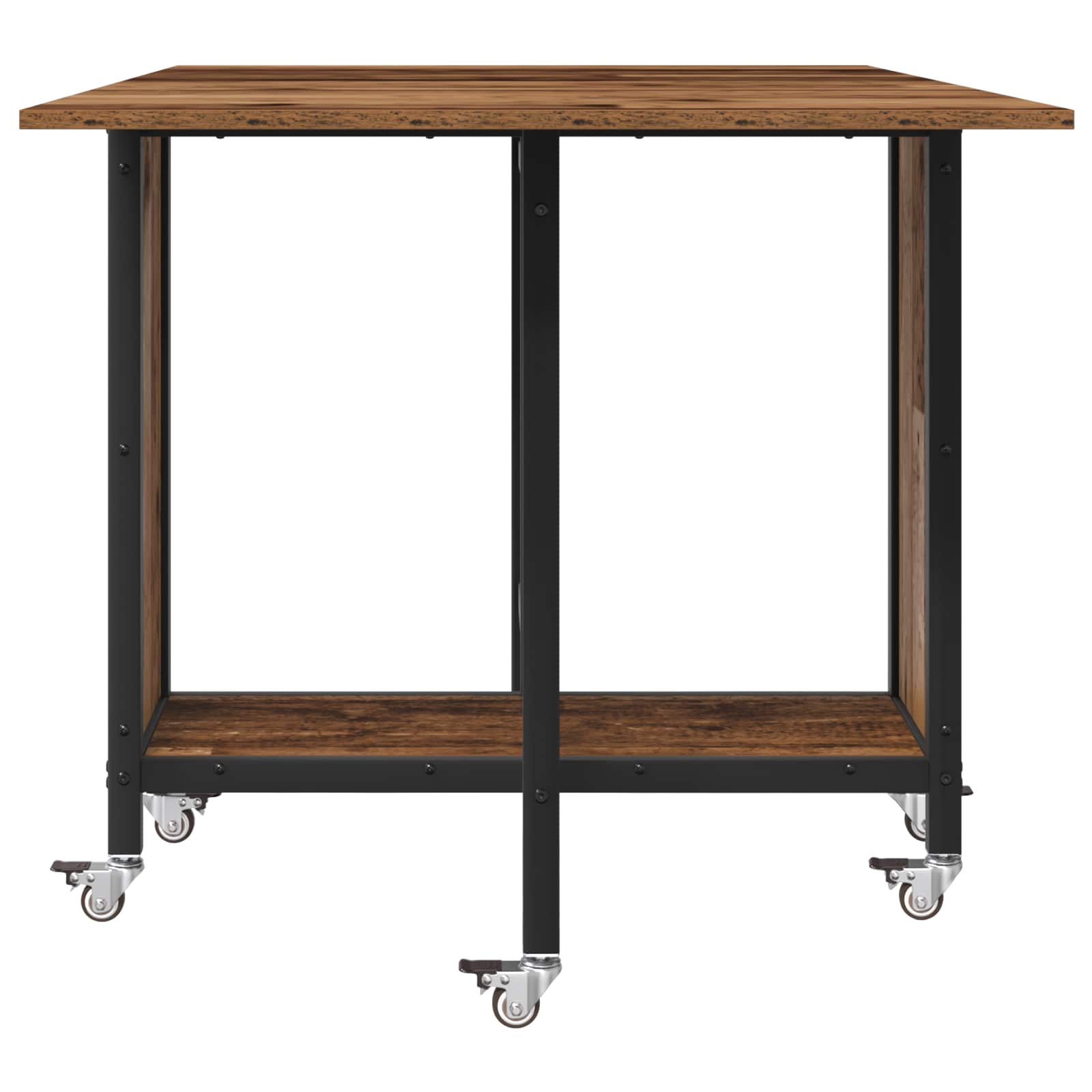 vidaXL Składany stół jadalny z kółkami 130 x 80 x 76,5 cm stal PB