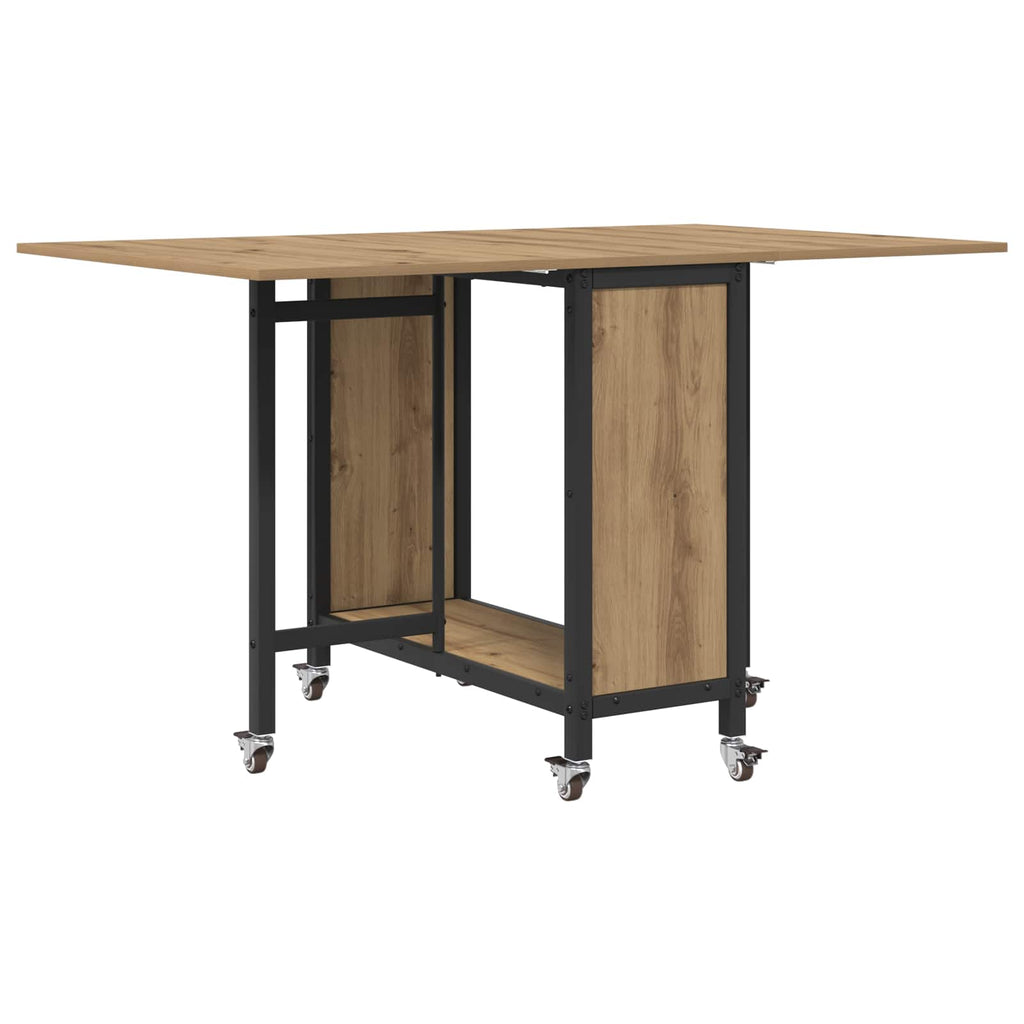 vidaXL Składany stół jadalny z kółkami 130 x 80 x 76,5 cm stal PB