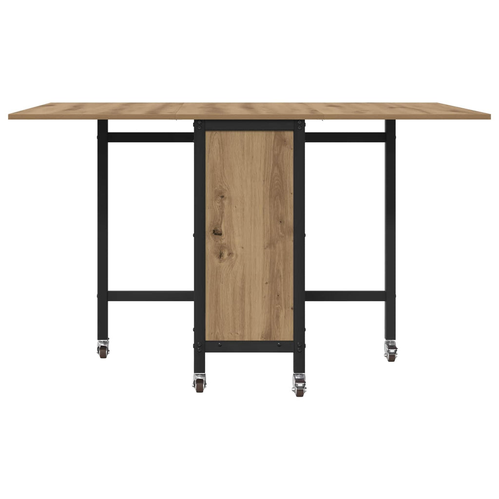 vidaXL Składany stół jadalny z kółkami 130 x 80 x 76,5 cm stal PB
