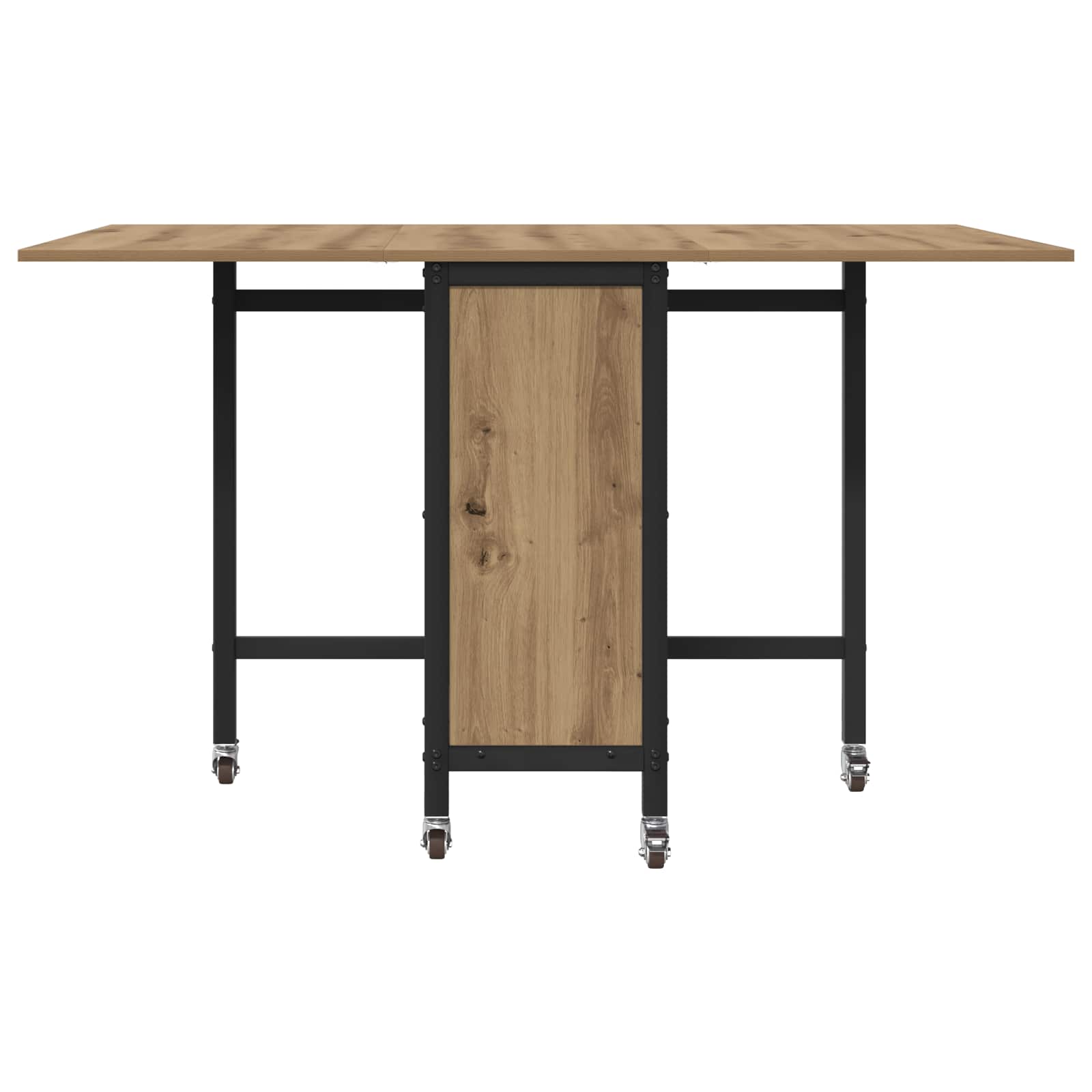vidaXL Składany stół jadalny z kółkami 130 x 80 x 76,5 cm stal PB