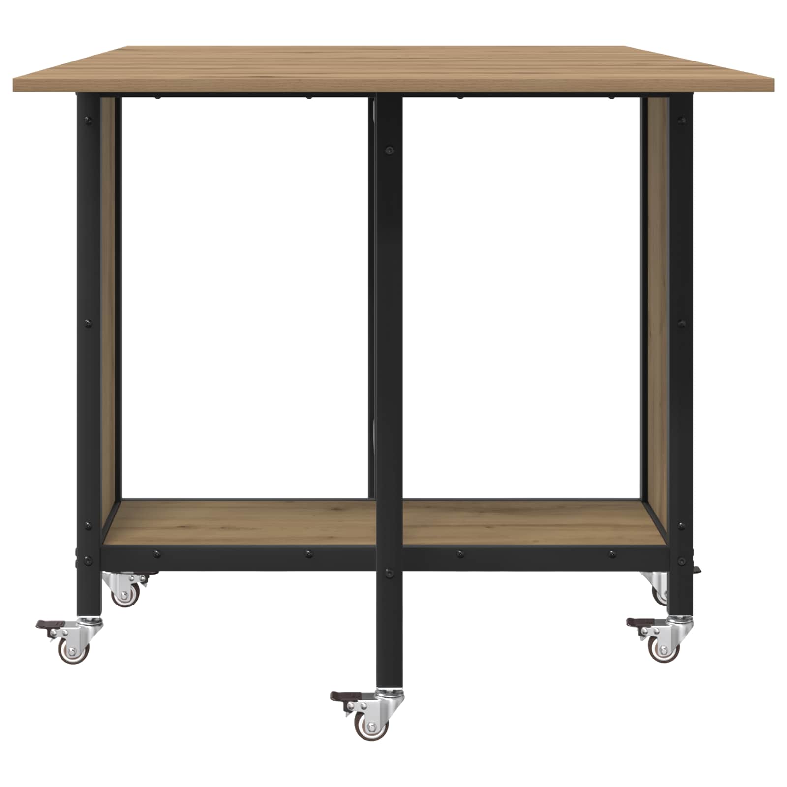 vidaXL Składany stół jadalny z kółkami 130 x 80 x 76,5 cm stal PB