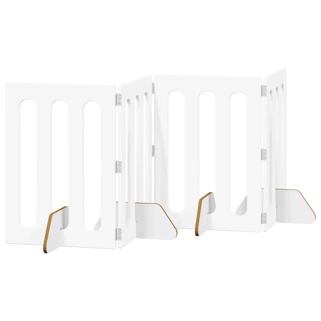 vidaXL Składany kojec dla zwierząt 4 pcs Biały 201 x 38 x 70 cm