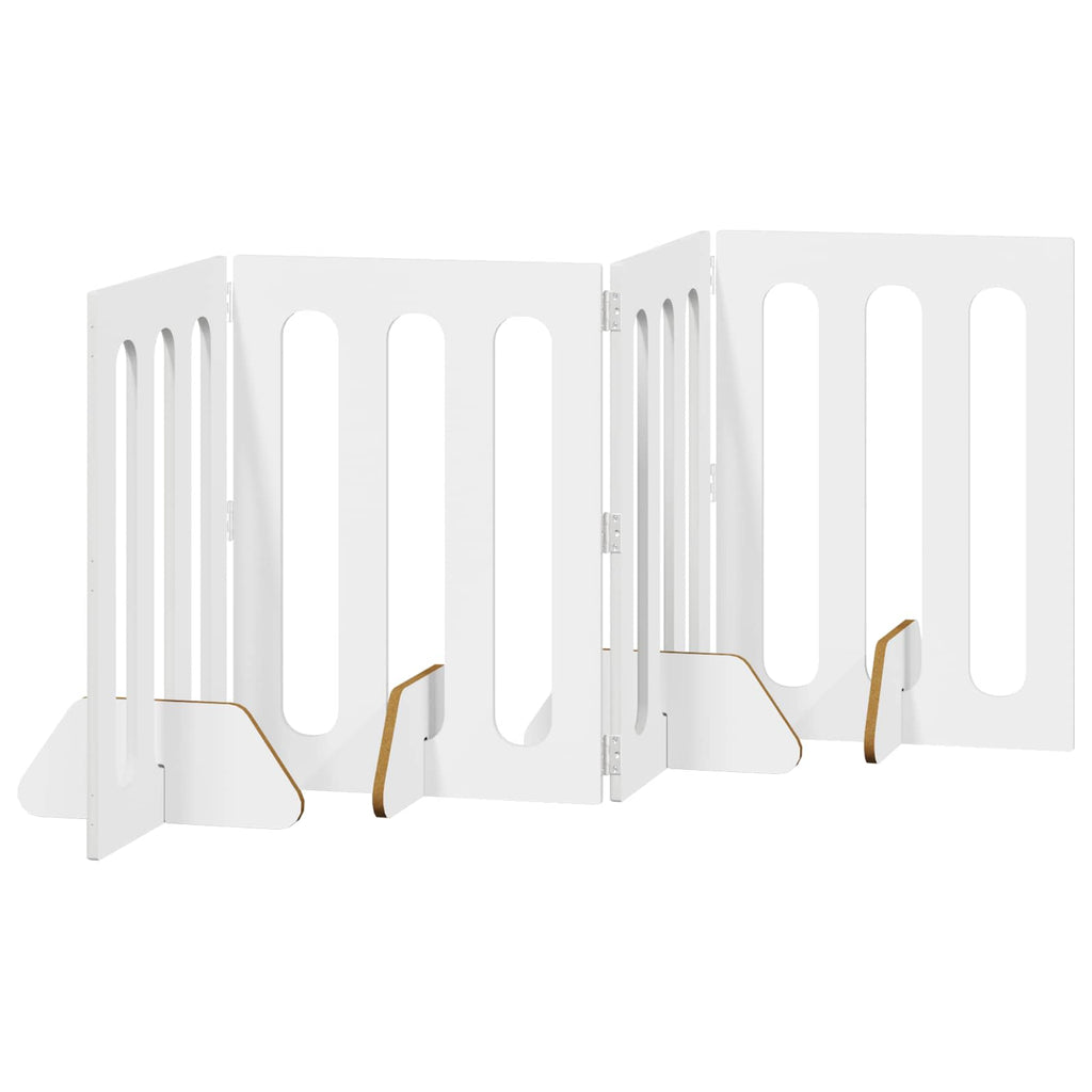 vidaXL Składany kojec dla zwierząt 4 pcs Biały 201 x 38 x 70 cm