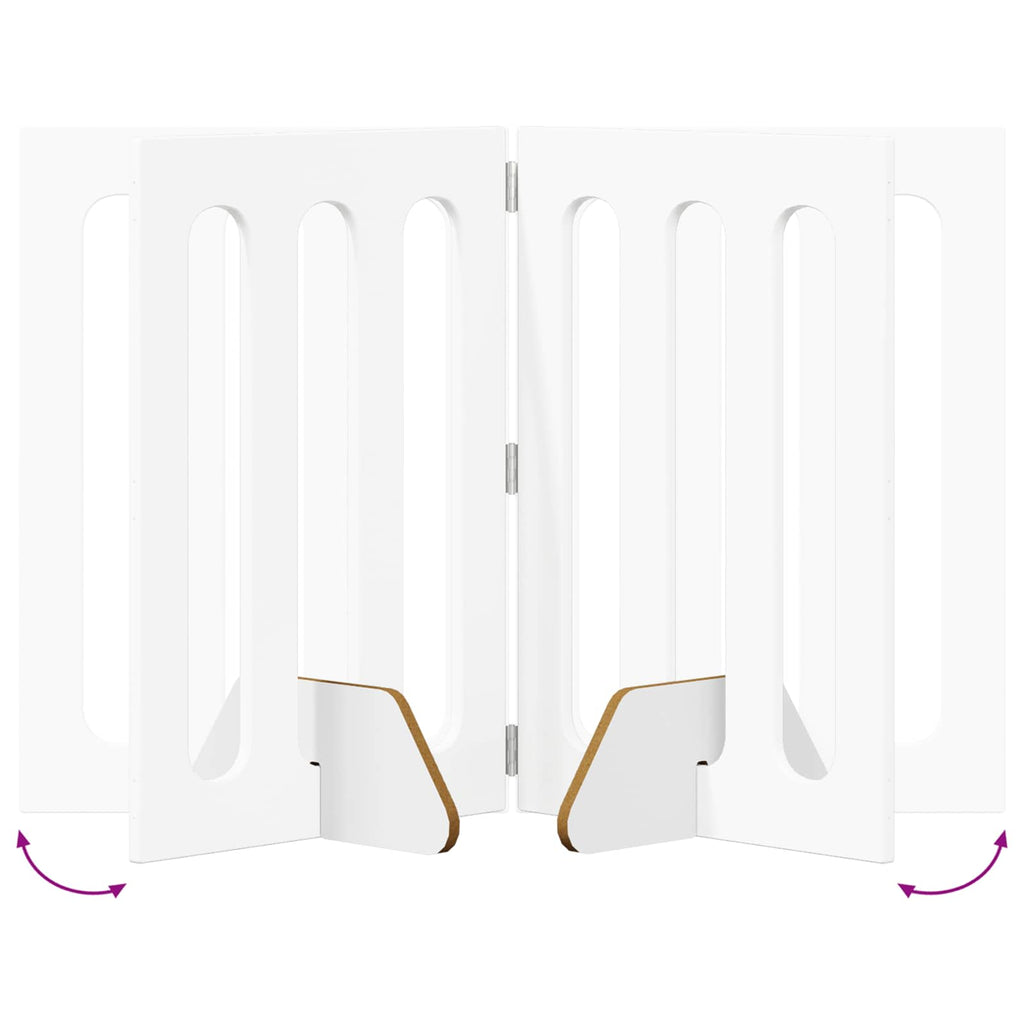 vidaXL Składany kojec dla zwierząt 4 pcs Biały 201 x 38 x 70 cm