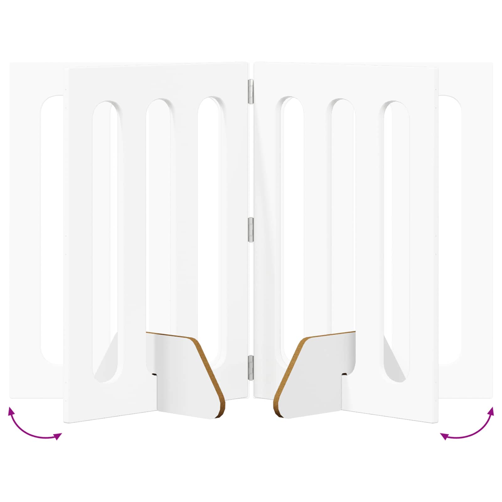 vidaXL Składany kojec dla zwierząt 4 pcs Biały 201 x 38 x 70 cm