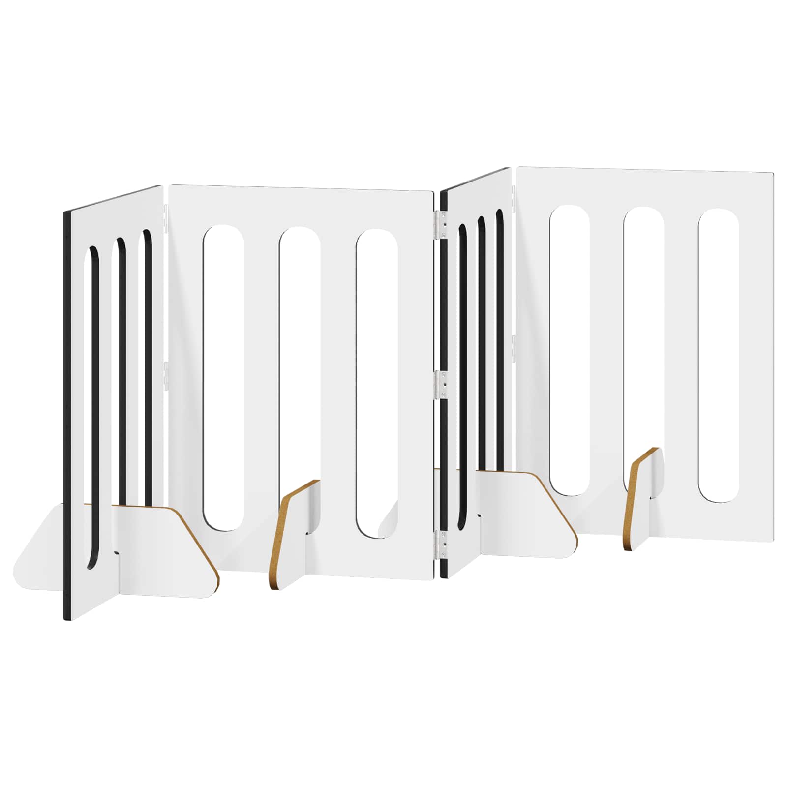 vidaXL Składany kojec dla zwierząt 4 pcs Czarny Dąb 201 x 38 x 70 cm