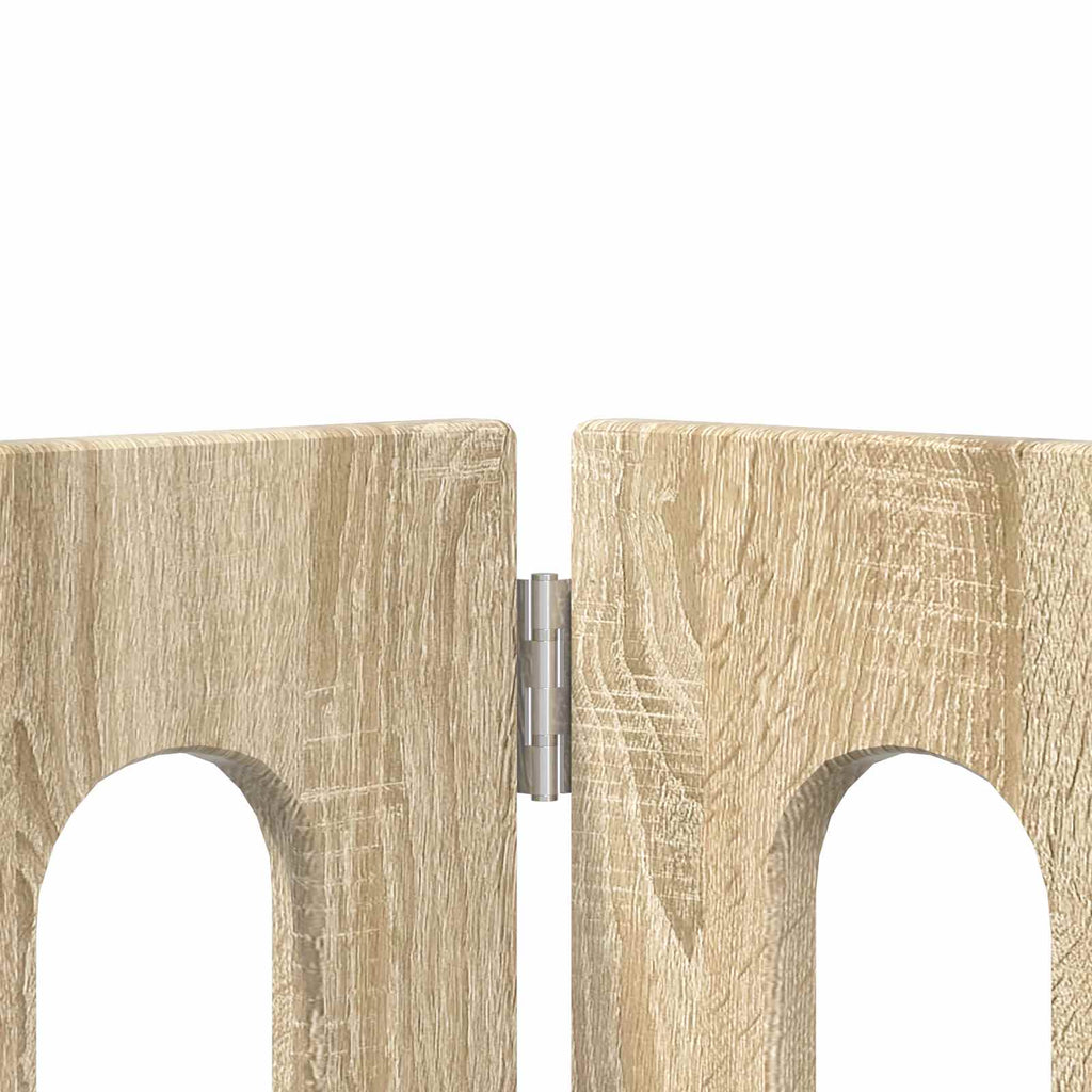 vidaXL Składany kojec dla zwierząt 4 pcs Dąb Sonoma 201 x 38 x 70 cm