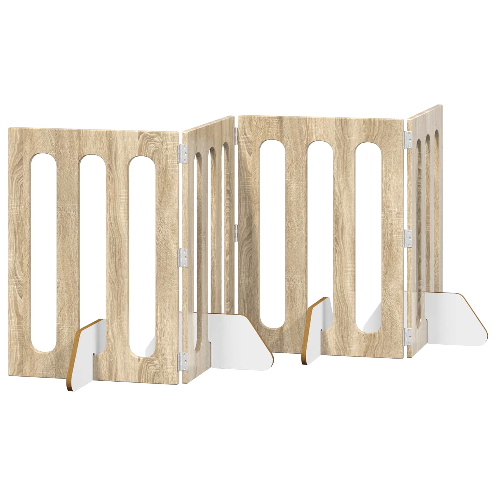 vidaXL Składany kojec dla zwierząt 4 pcs Dąb Sonoma 201 x 38 x 70 cm