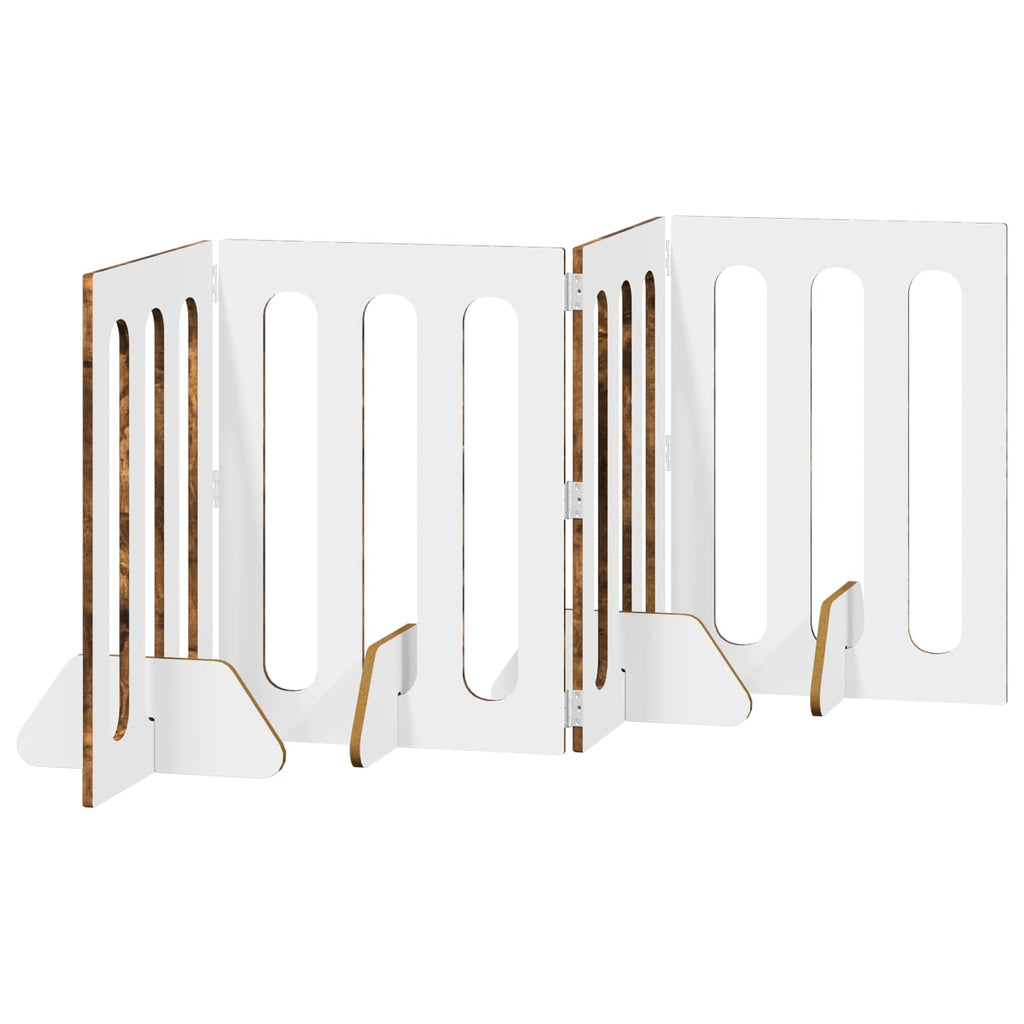 vidaXL Składany kojec dla zwierząt 4 pcs Dąb Wędzony 201 x 38 x 70 cm