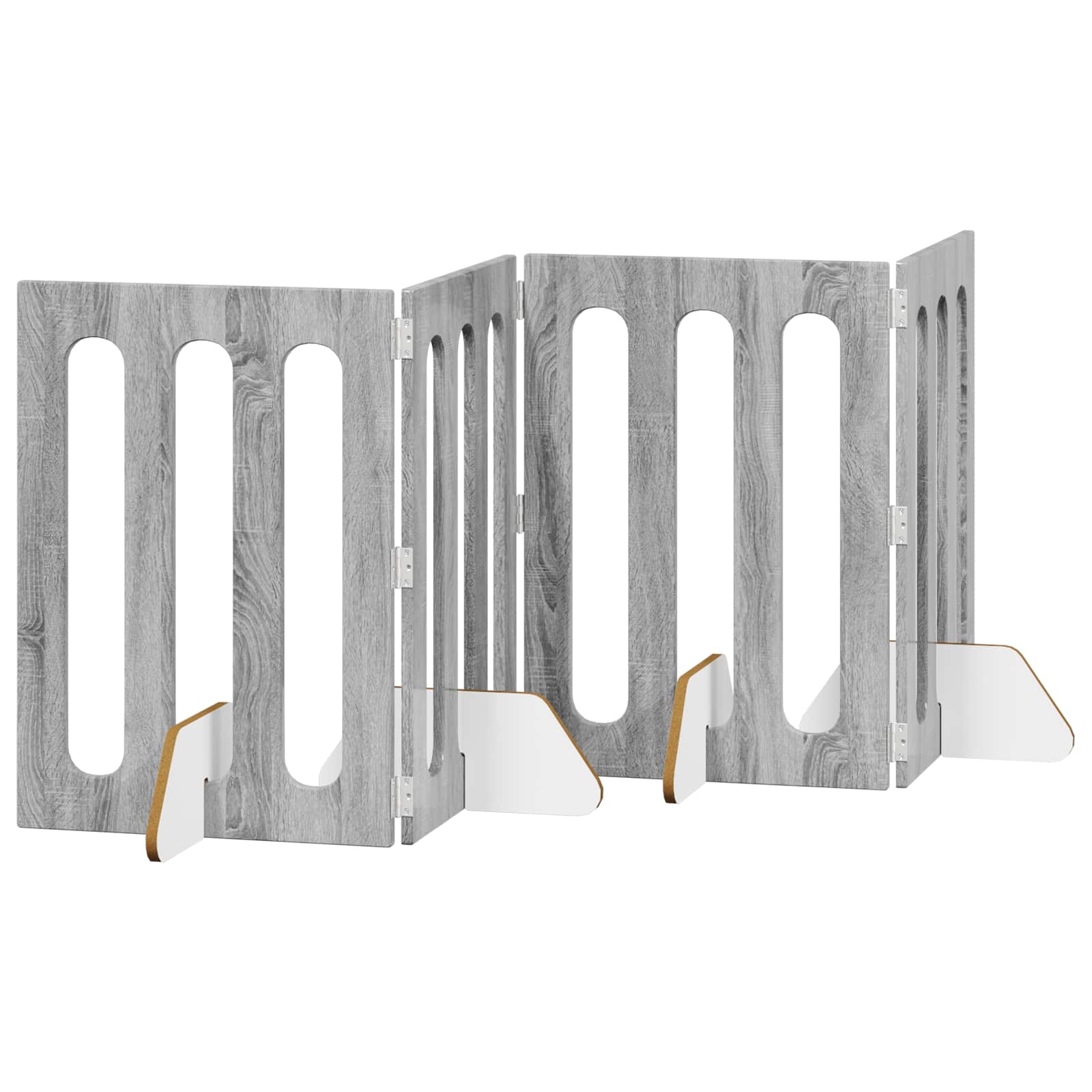 vidaXL Składany kojec dla zwierząt 4 pcs Szary Sonoma 201 x 38 x 70 cm