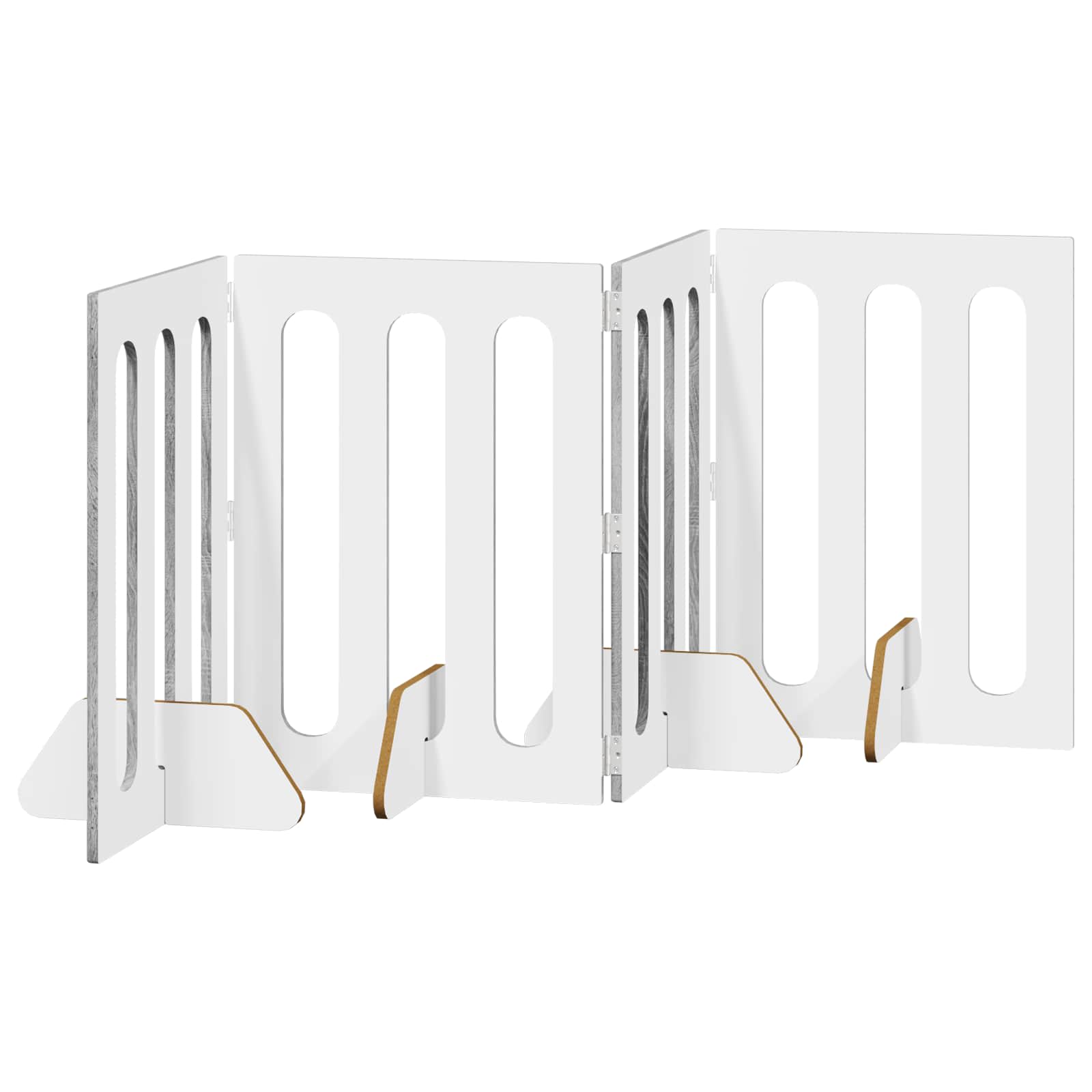 vidaXL Składany kojec dla zwierząt 4 pcs Szary Sonoma 201 x 38 x 70 cm